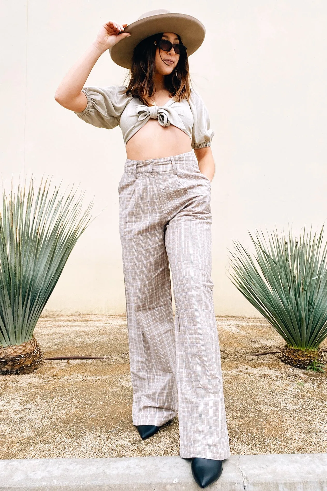 AntiStaticLining Layered Style Motel Rocks Onfal Trouser - Taupe