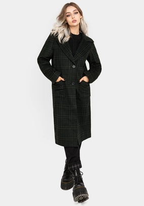 Flexible Fit Wear Jackdaw Check Wool Blend Duster Coat