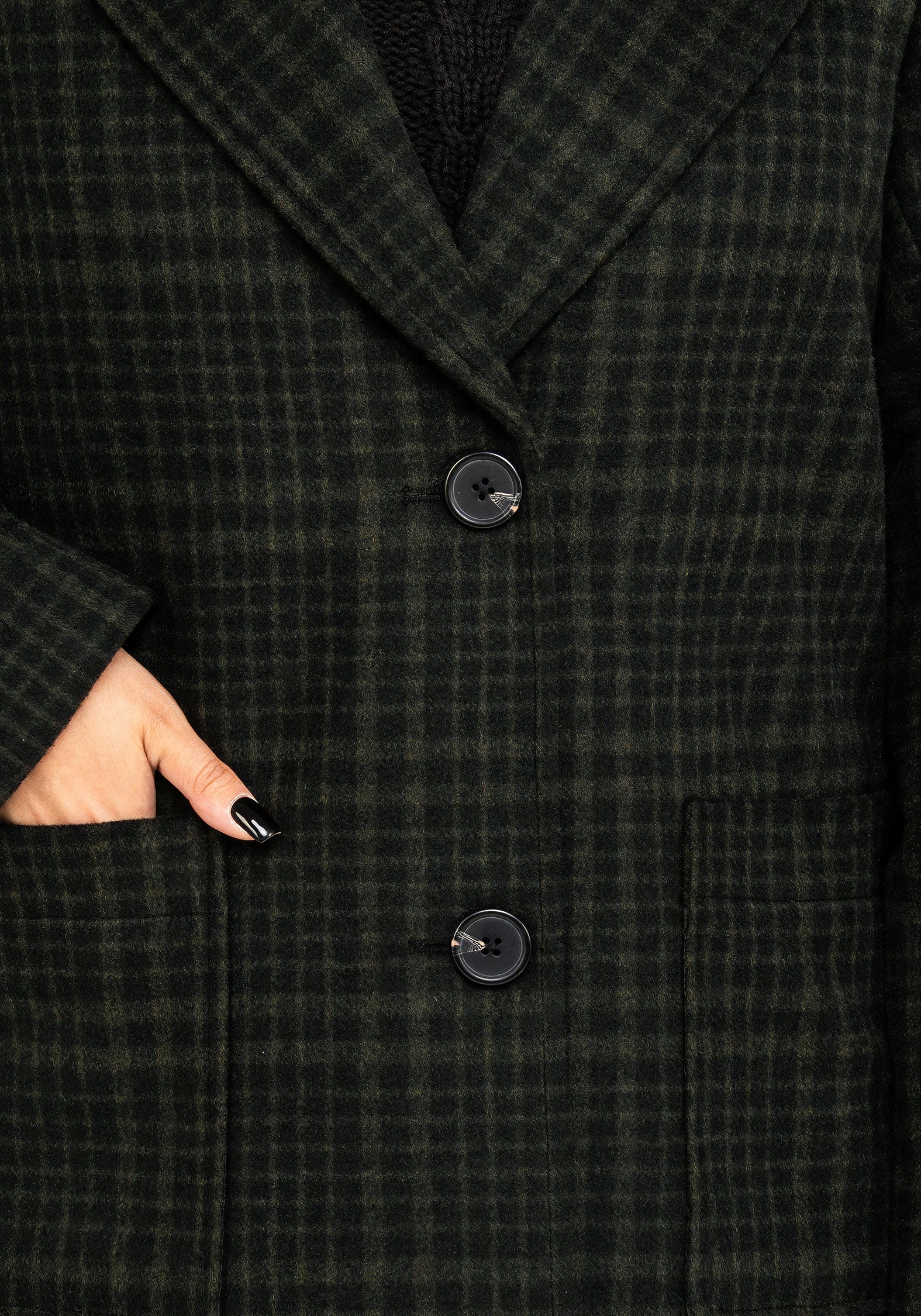 Jackdaw Check Wool Blend Duster Coat Quilted Insulation Compression Fit Design