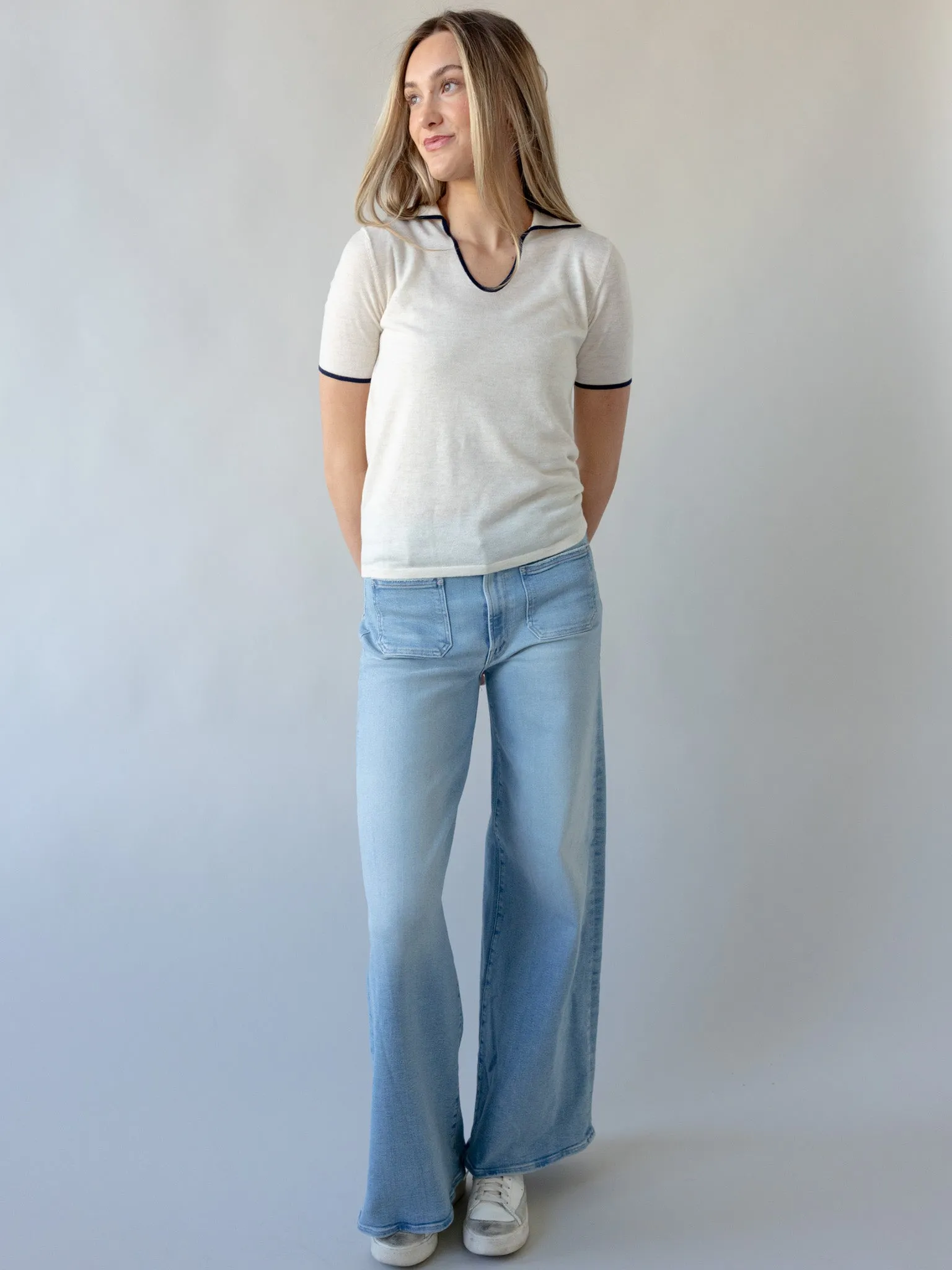 Watts Knit Polo - Ivory Variable Tension Adjustment