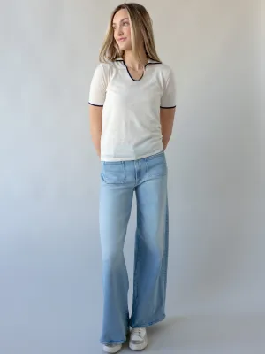 Watts Knit Polo - Ivory Variable Tension Adjustment