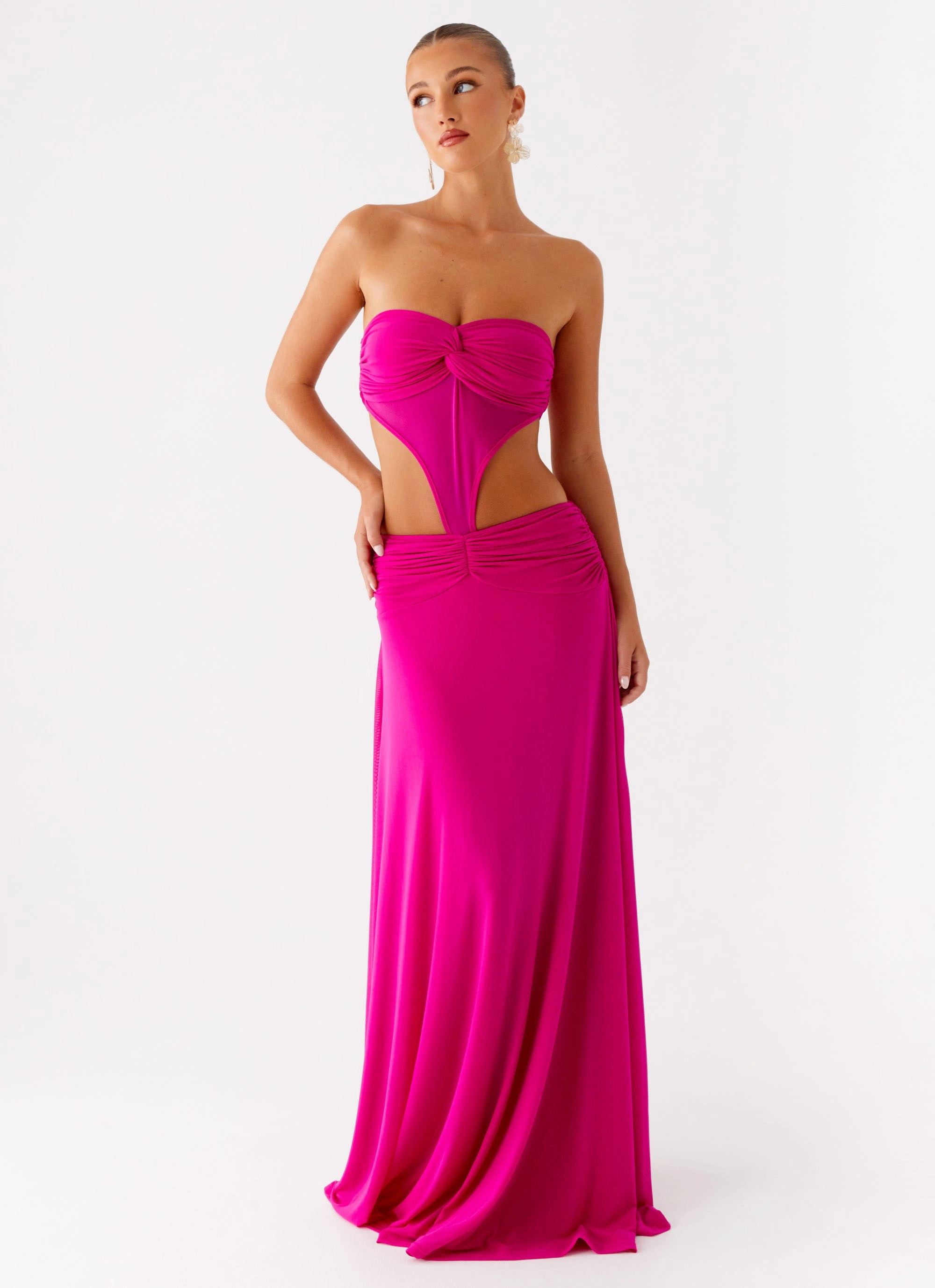 Flowing Fit Body Harmony Carlene Maxi Dress - Fuchsia