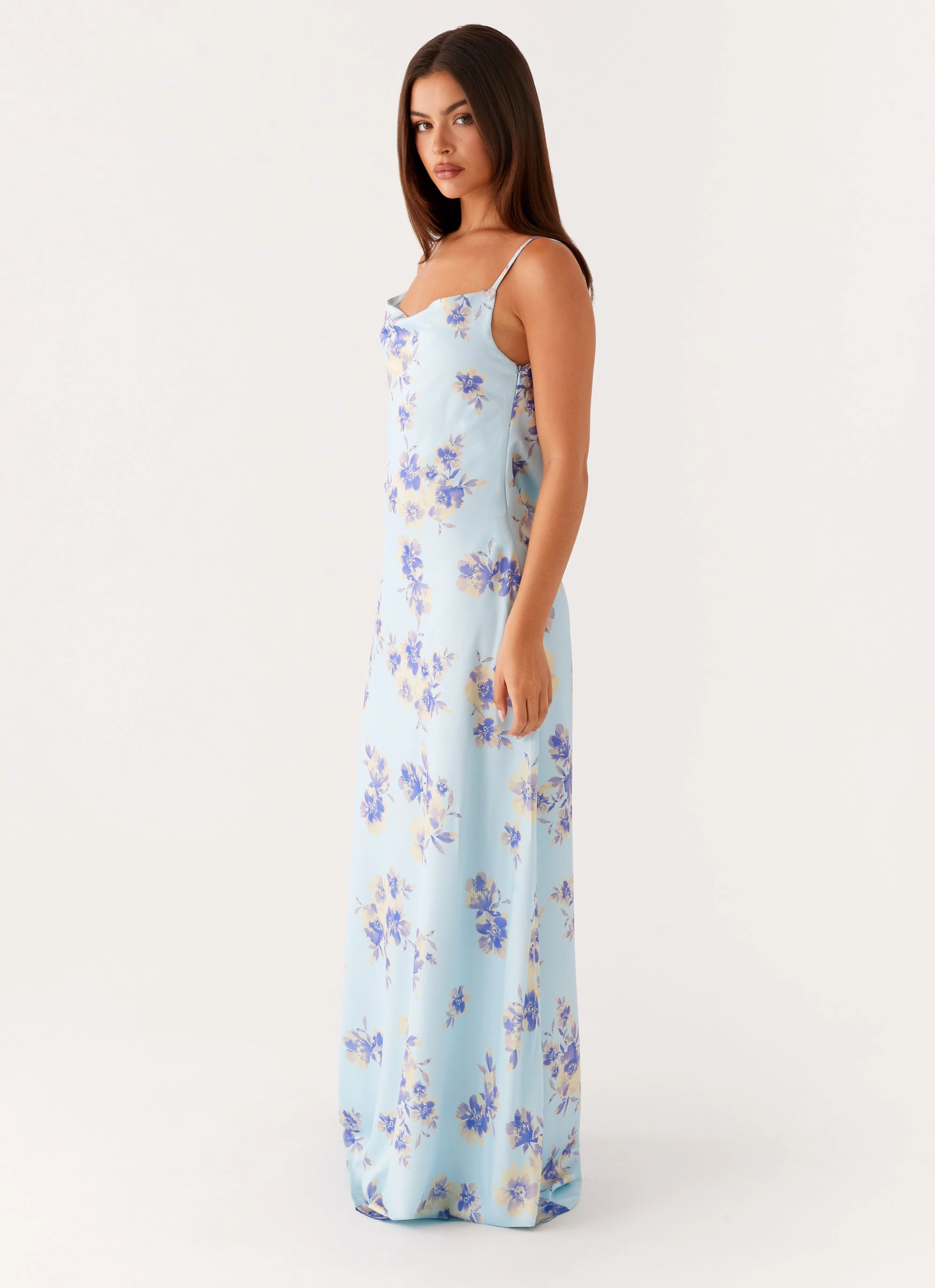 Liana Cowl Maxi Dress - Print Fit Waist