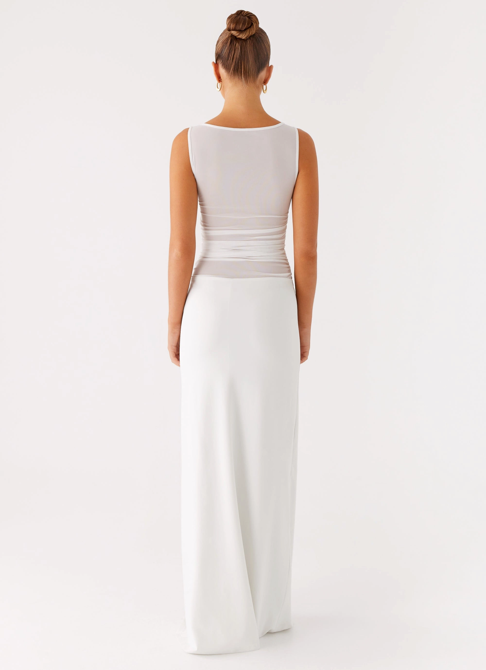 Wesley Maxi Dress - Ivory Smooth Vibes Smart Silhouette