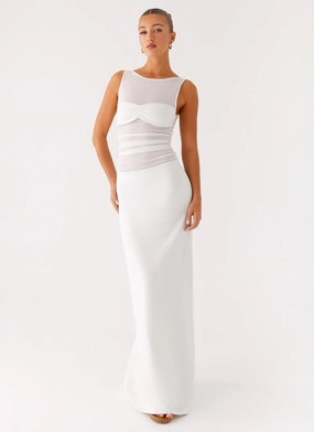 Wesley Maxi Dress - Ivory Bodycon-Fit