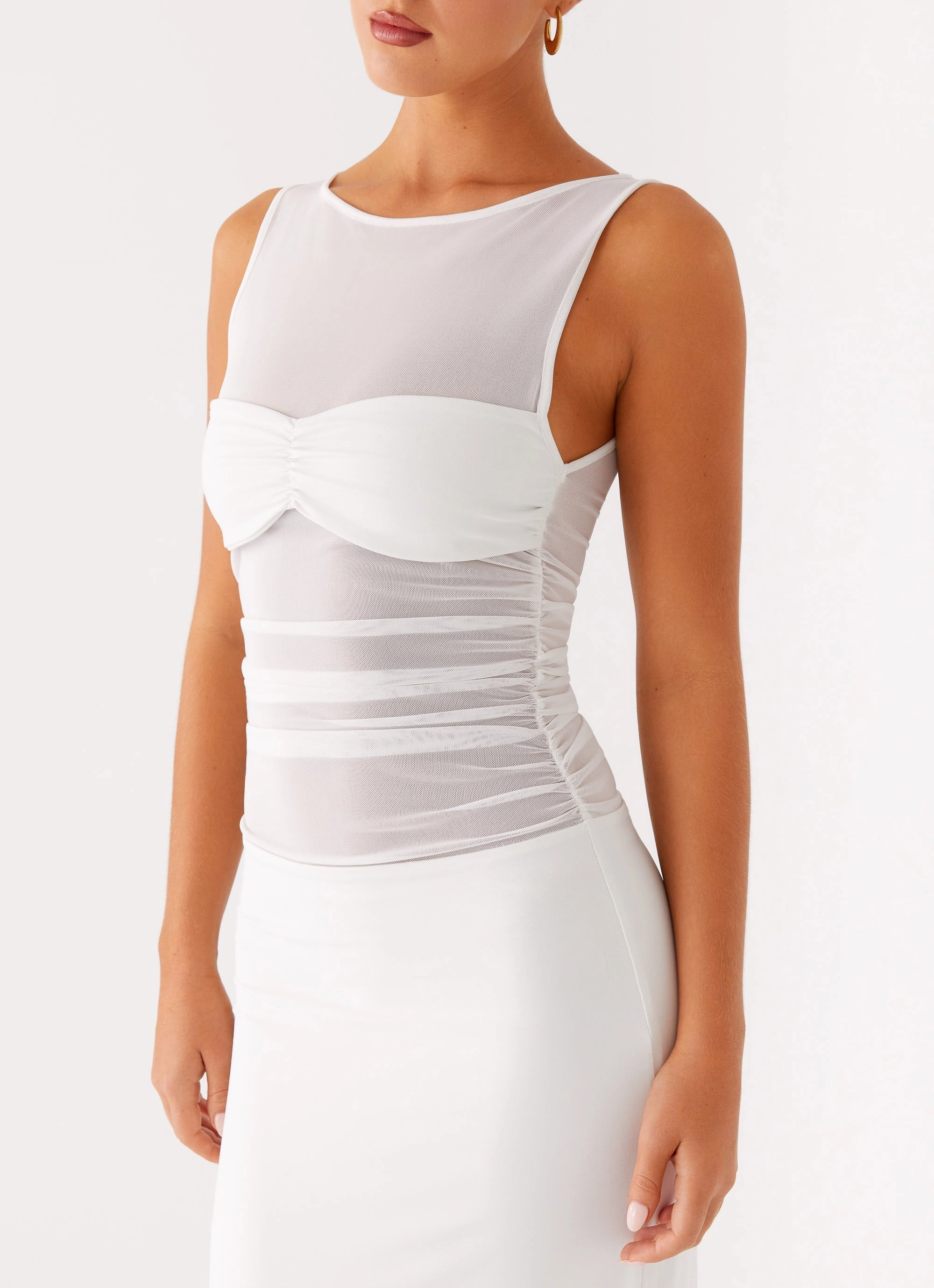 Feminine Comfort Formal Style Wesley Maxi Dress - Ivory