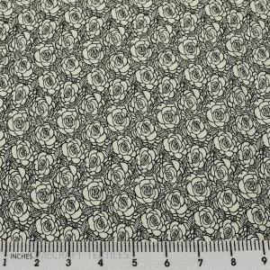 White & Navy Graphic Floral Cotton Print