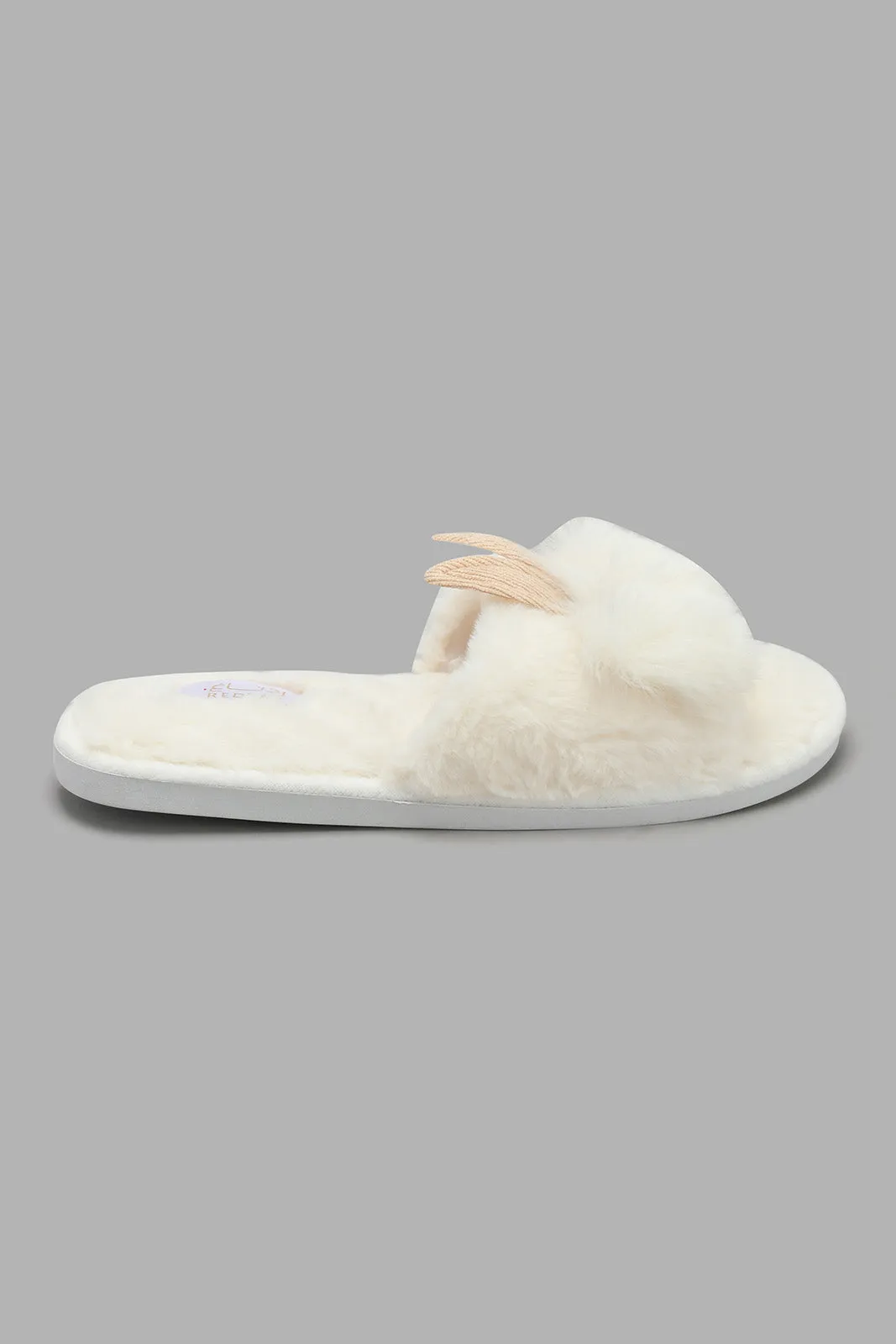 White Bunny Ears Slipper