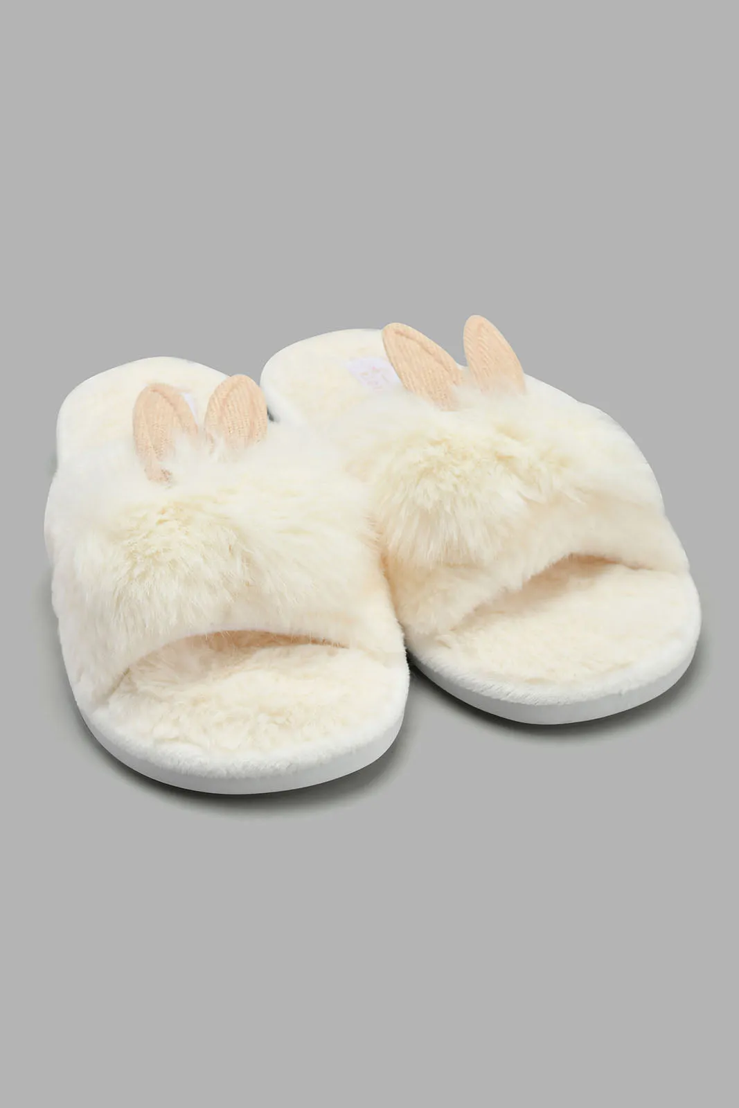 White Bunny Ears Slipper