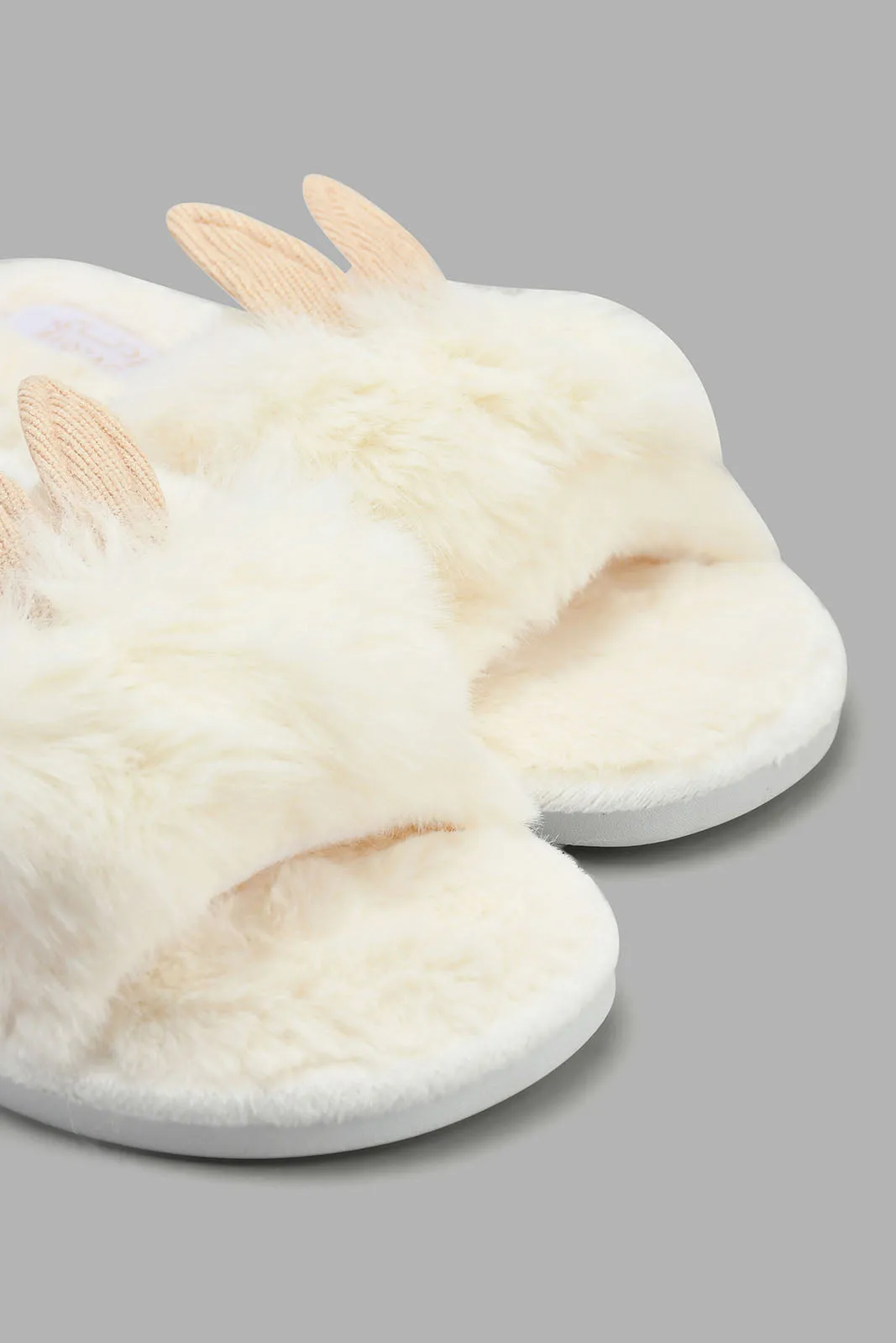 White Bunny Ears Slipper