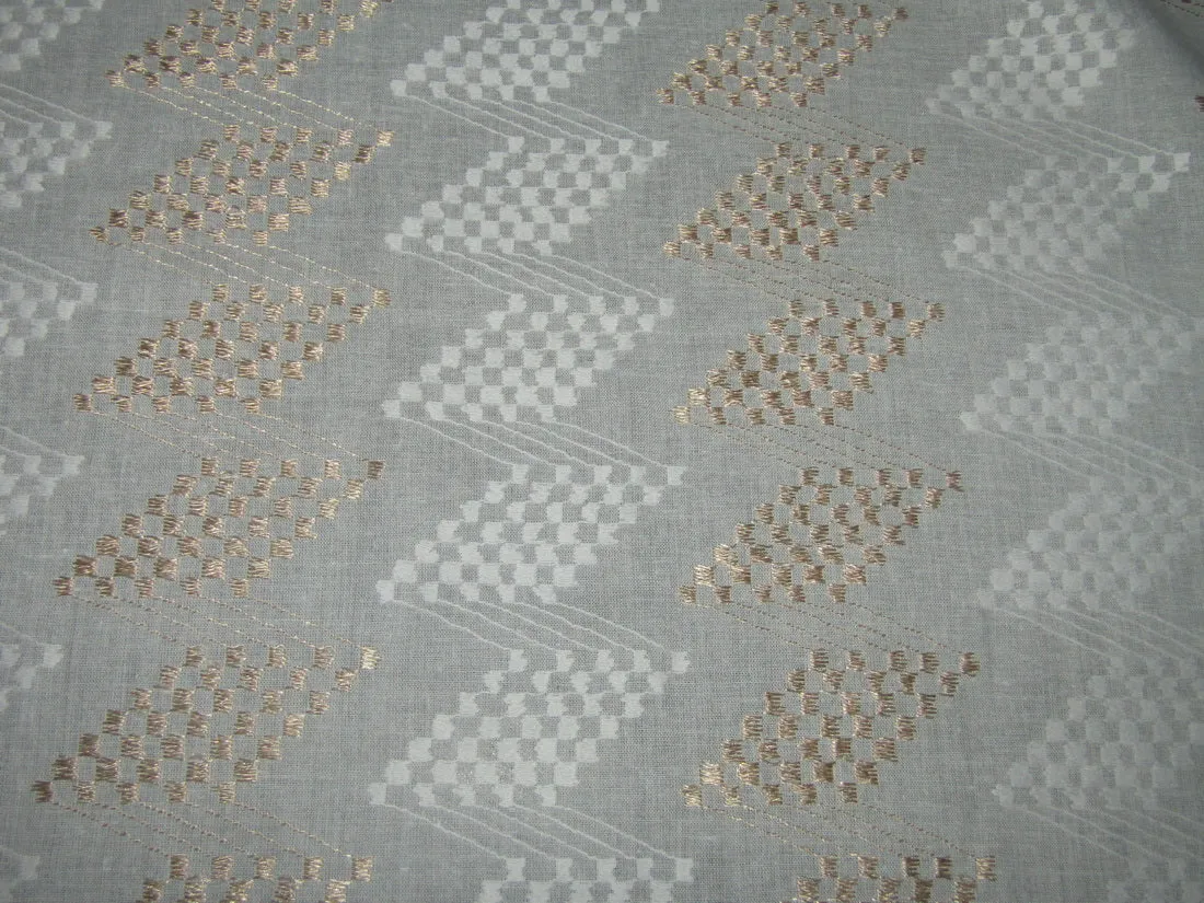 White cotton metallic jacquard fabric 44" wide [11140]