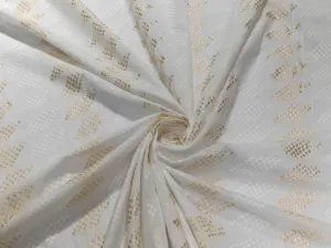White cotton metallic jacquard fabric 44" wide [11140]