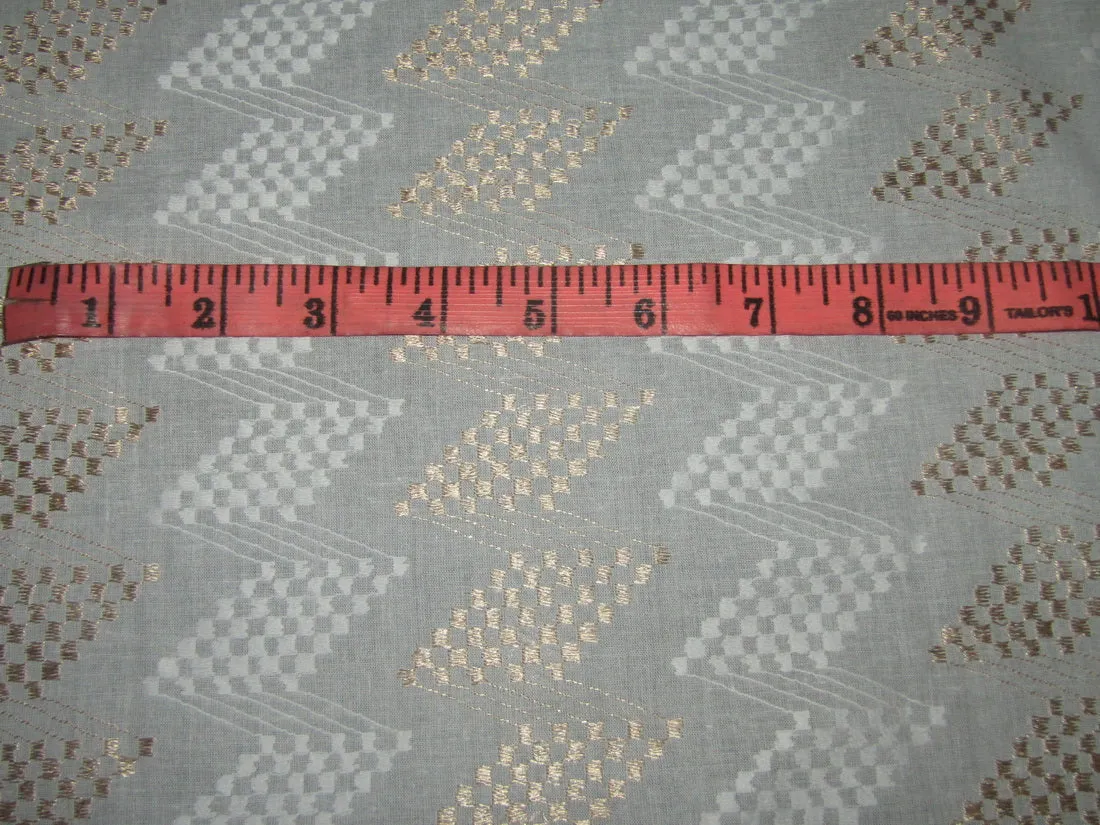 White cotton metallic jacquard fabric 44" wide [11140]