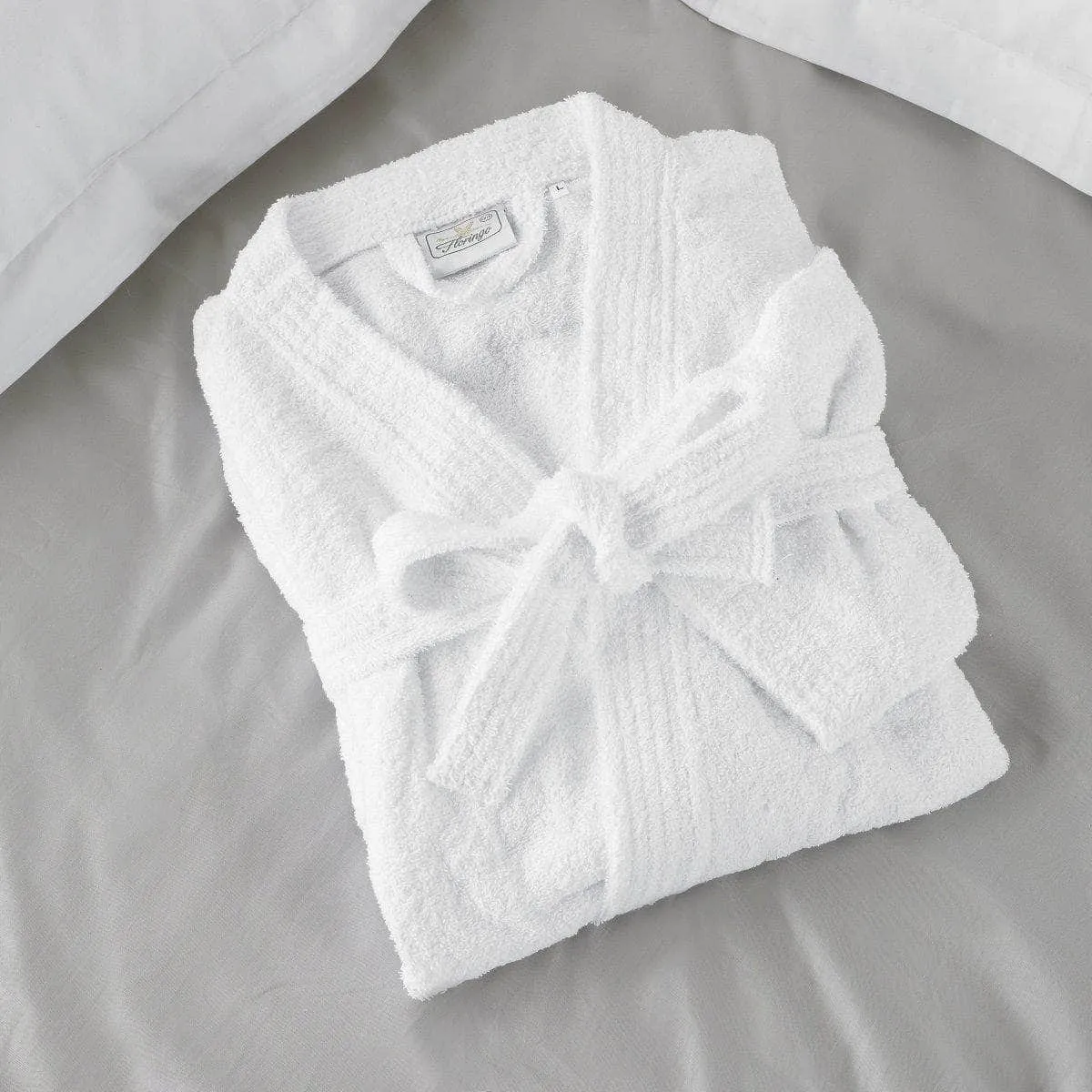 White Kimono Style Robe | 100% Cotton Terry Velour Bathrobes