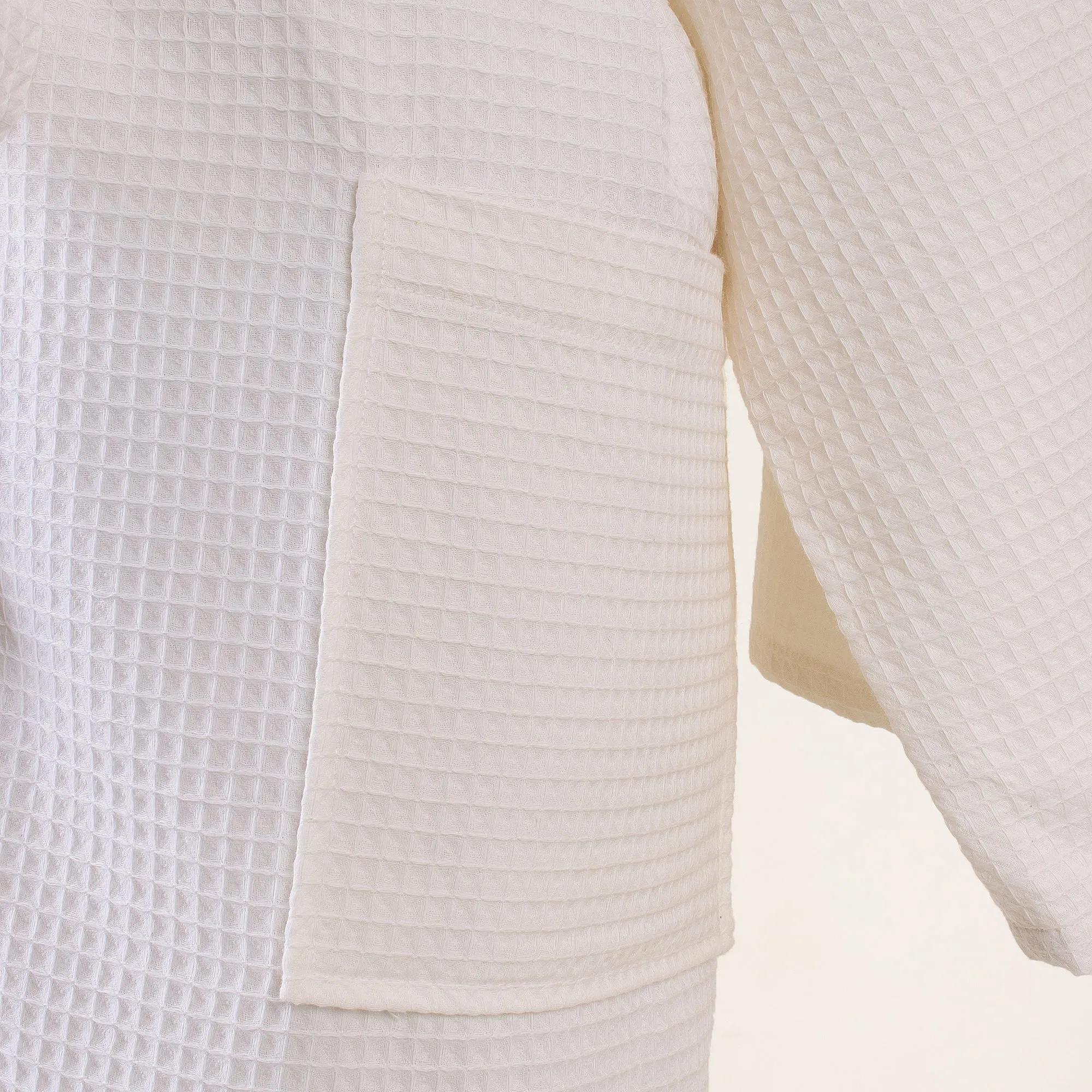 White Waffle Terry Bathrobe for Women & Men With Multiple Pocket