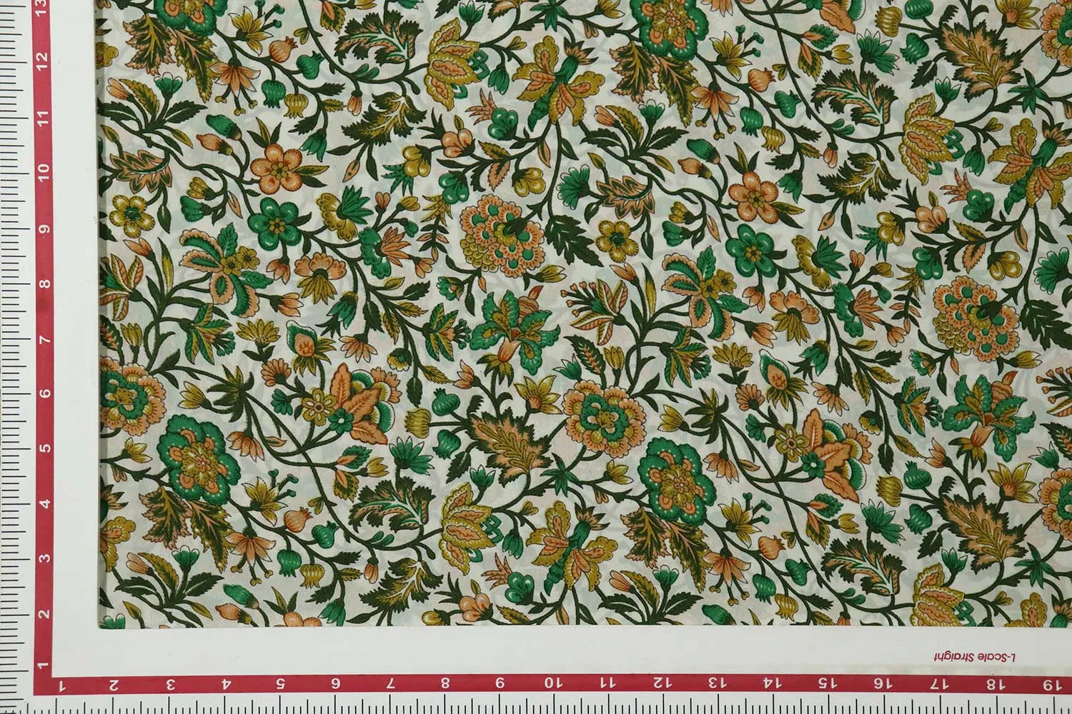 White With Floral Print Printed Silk Crepe Fabric