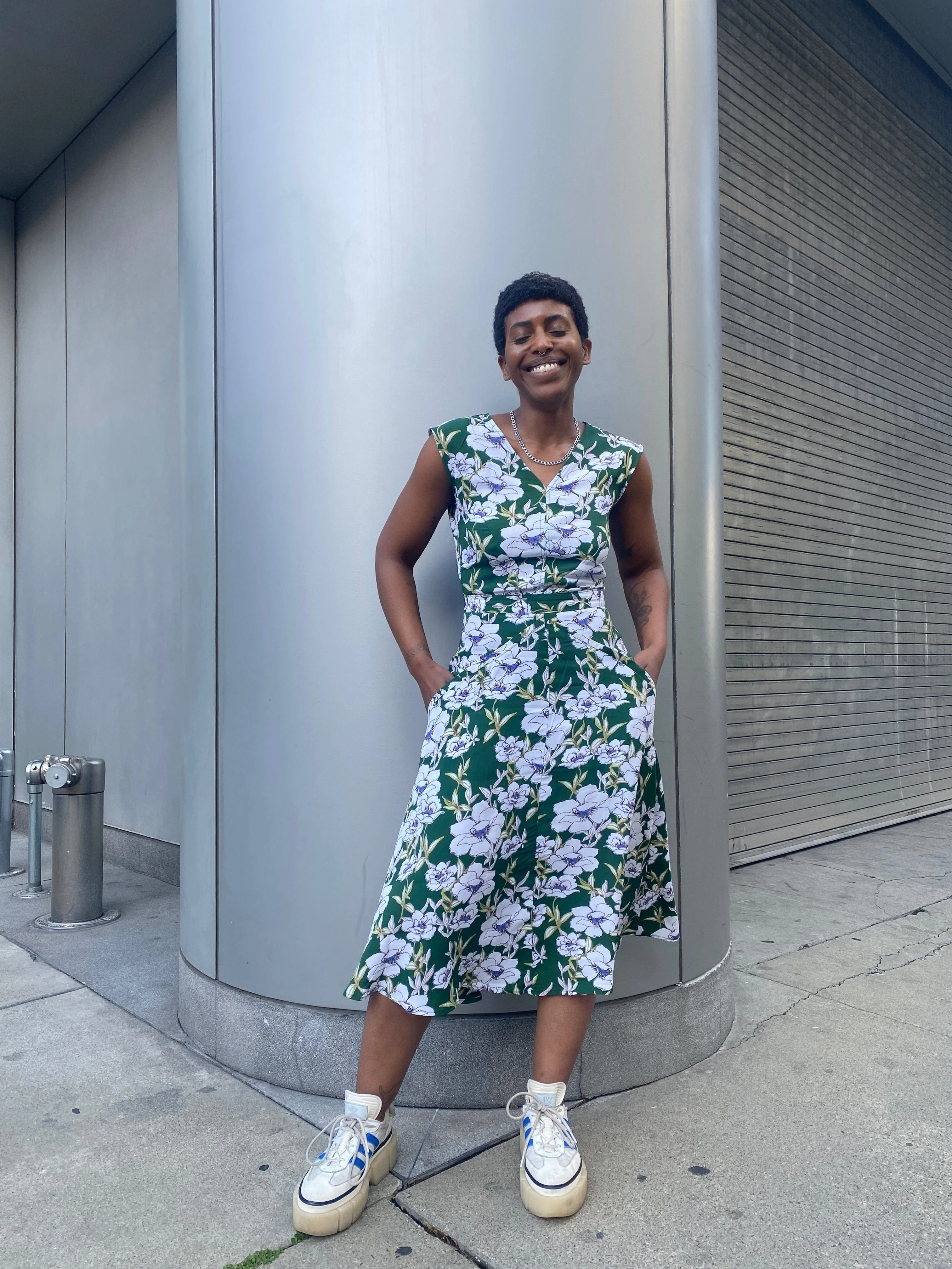Cozy Wear Xena Dress in Green Magnolia