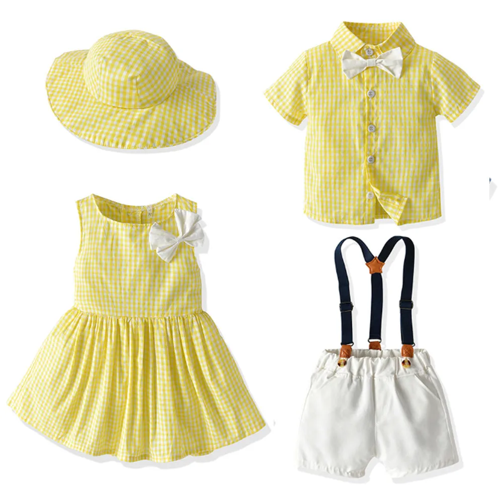 Wholesale Children's Cotton Plaid Casual Sets