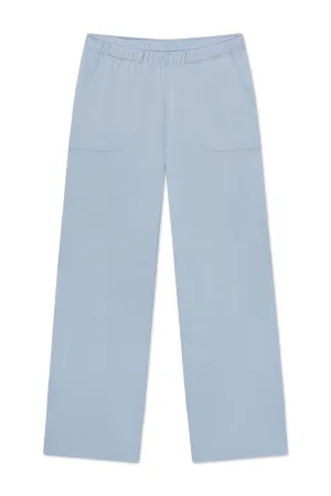 Wide Leg Lounge Pant in Morning Blue
