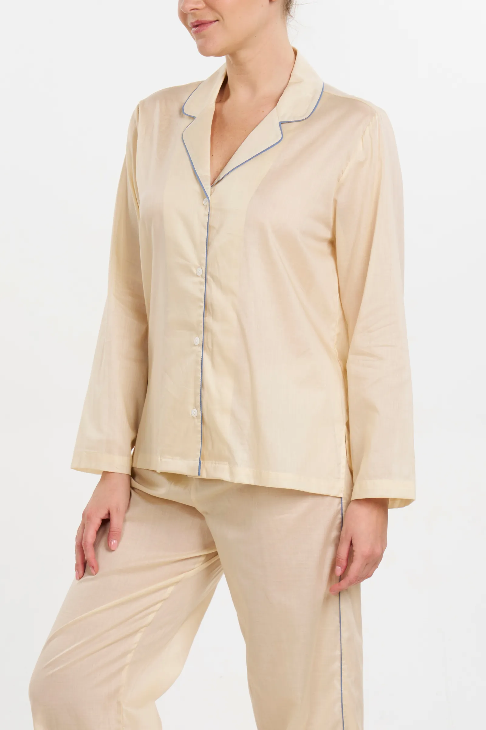 Wide Leg Sport PJ Set - Sand Piped in Navy