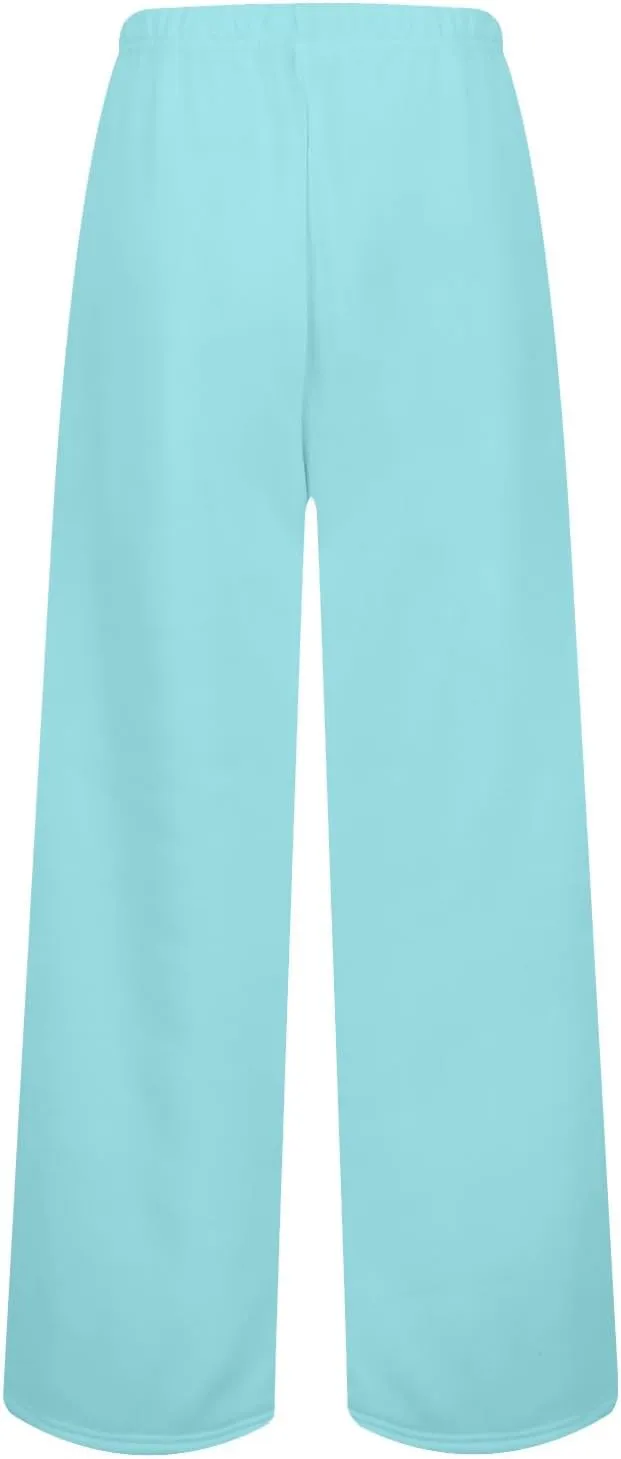 Wide Leg Sweatpants Women Baggy Drawstring High Waisted Fleece Sweat Pants Casual Loose Comfy Joggers with Pockets