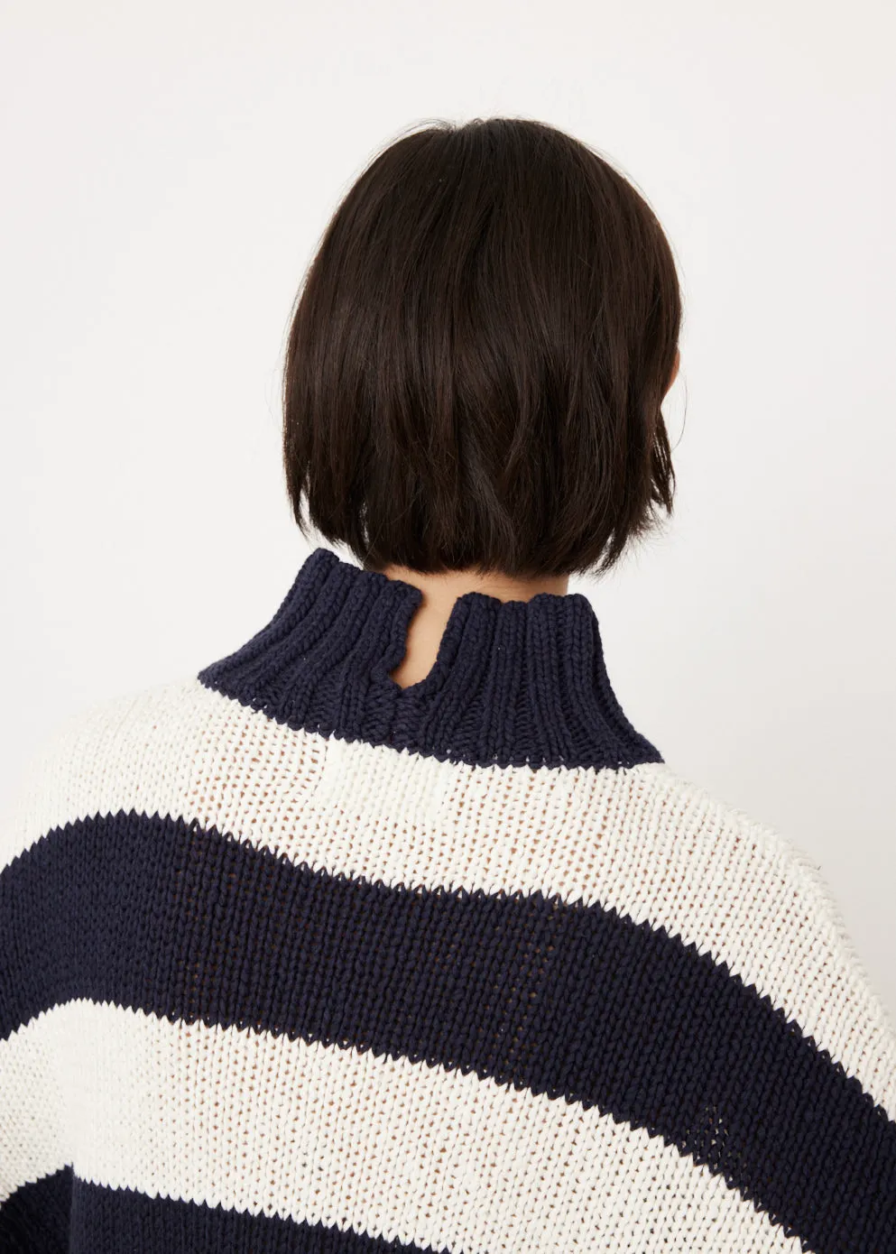 Wide Stripe Turtleneck Knit