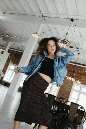 Wild Rhythm Midi Skirt Sturdy Waistband