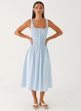 Wildflower Midi Dress - Blue Flexible Mood
