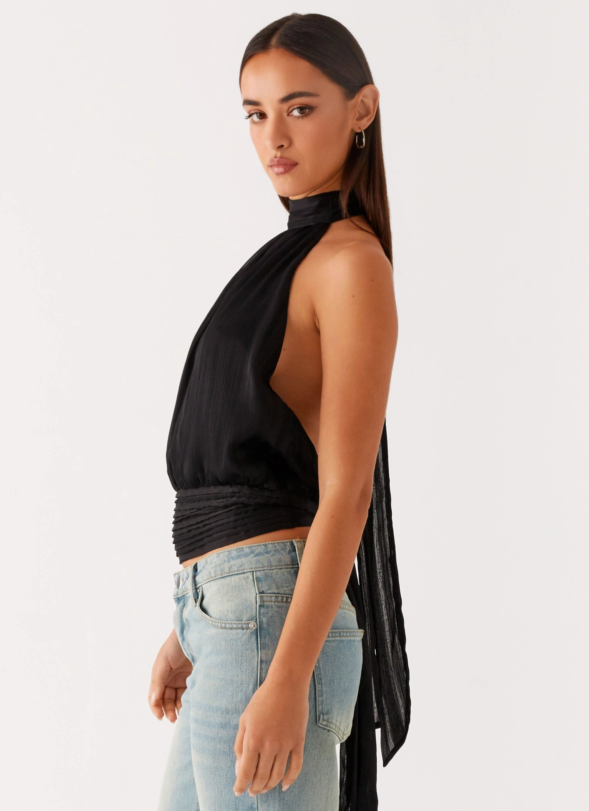 DualLayer Weave Sustainable Packaging Willow Chiffon Top - Black Abrasion Resistant Shell