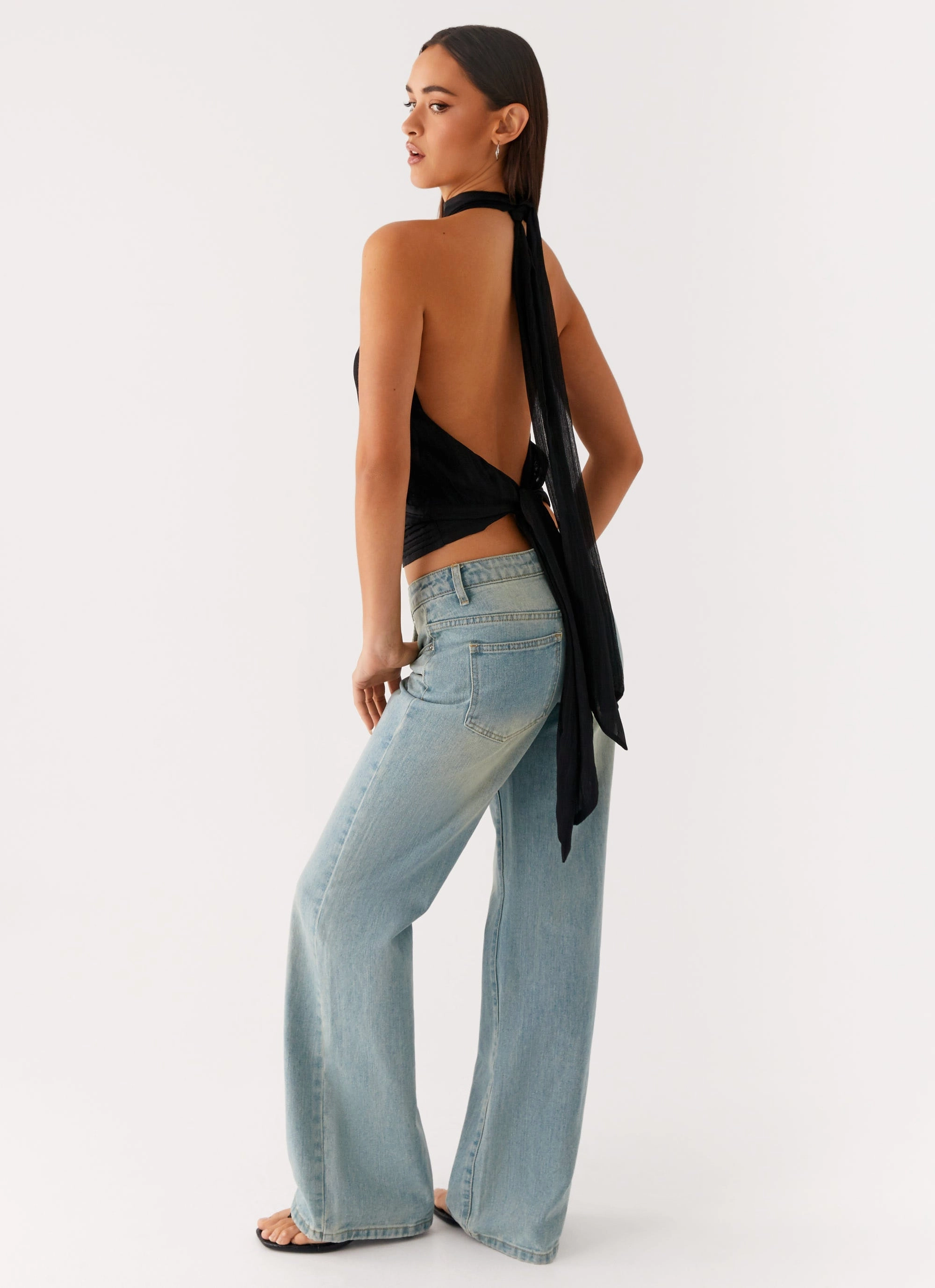 Polarized Sun Protection Layering Compatible Cut Willow Chiffon Top - Black Abrasion Resistant Shell