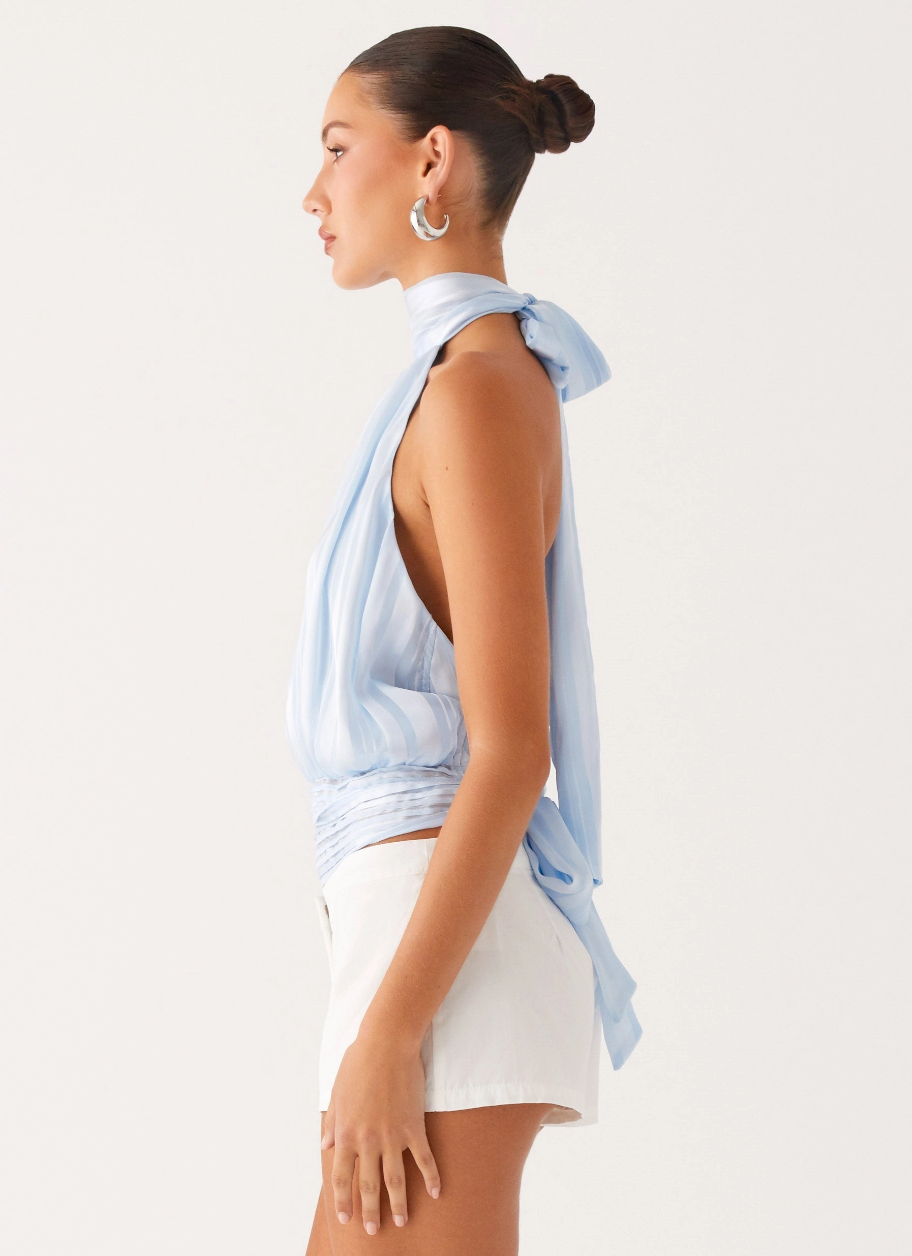 Willow Chiffon Top - Blue preshrunk