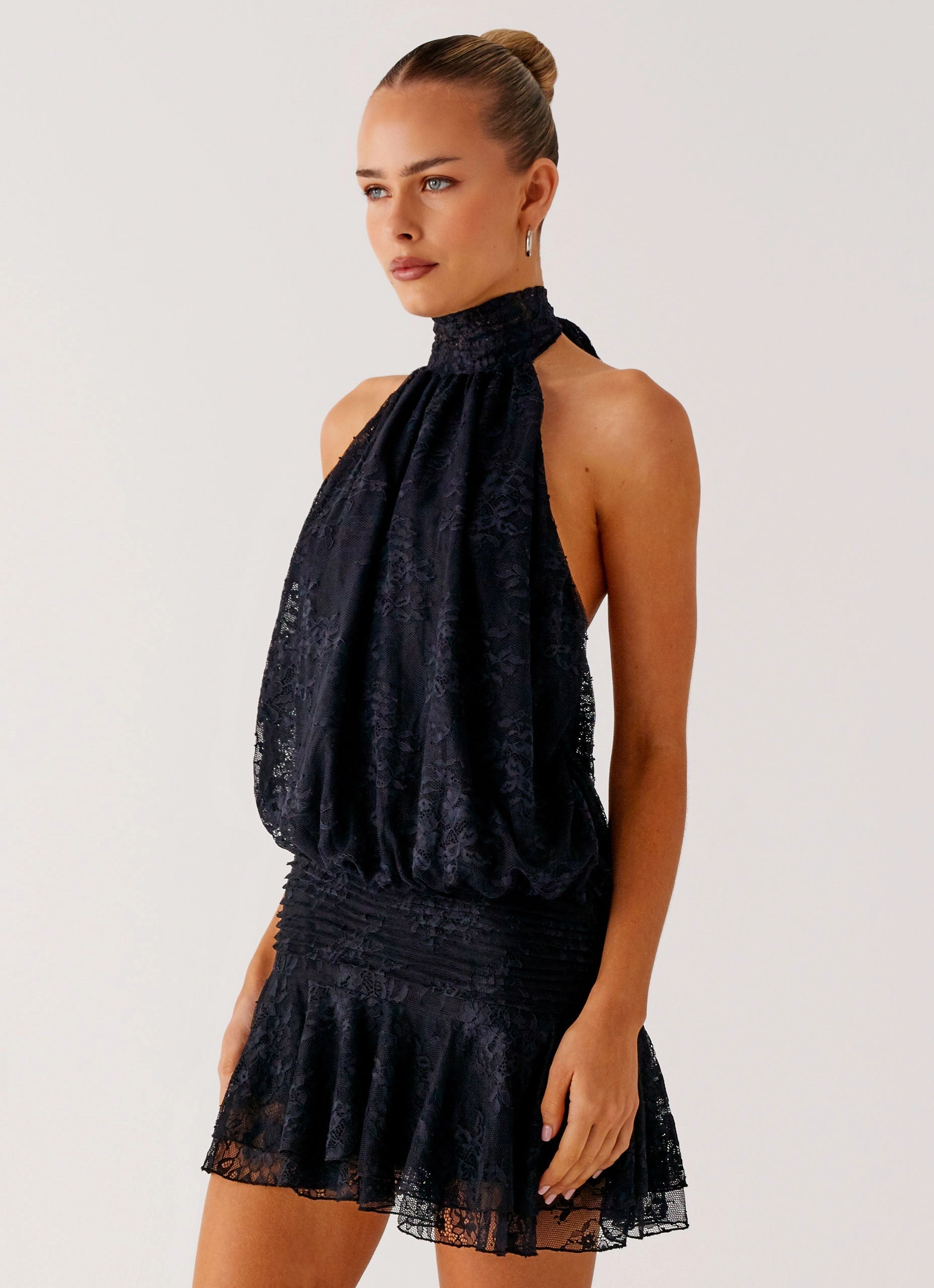 Willow Lace Mini Dress - Black Lace Fashion-Forward Fit