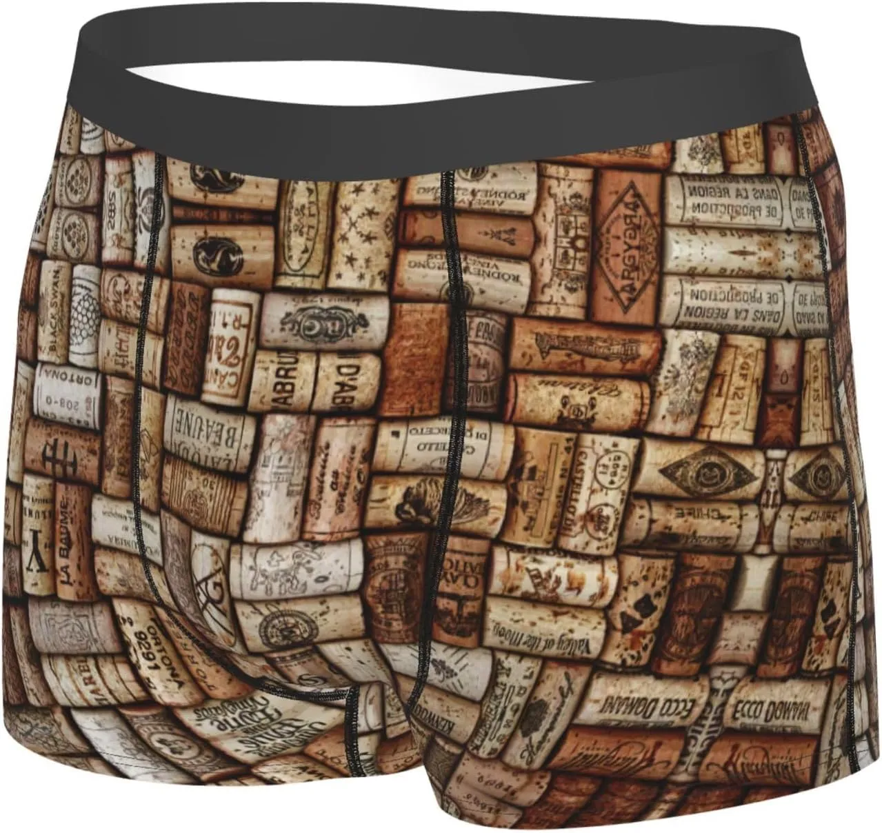 Wine cork Boxer Briefs, Moisture Wicking & Breathable,Underwear for Men