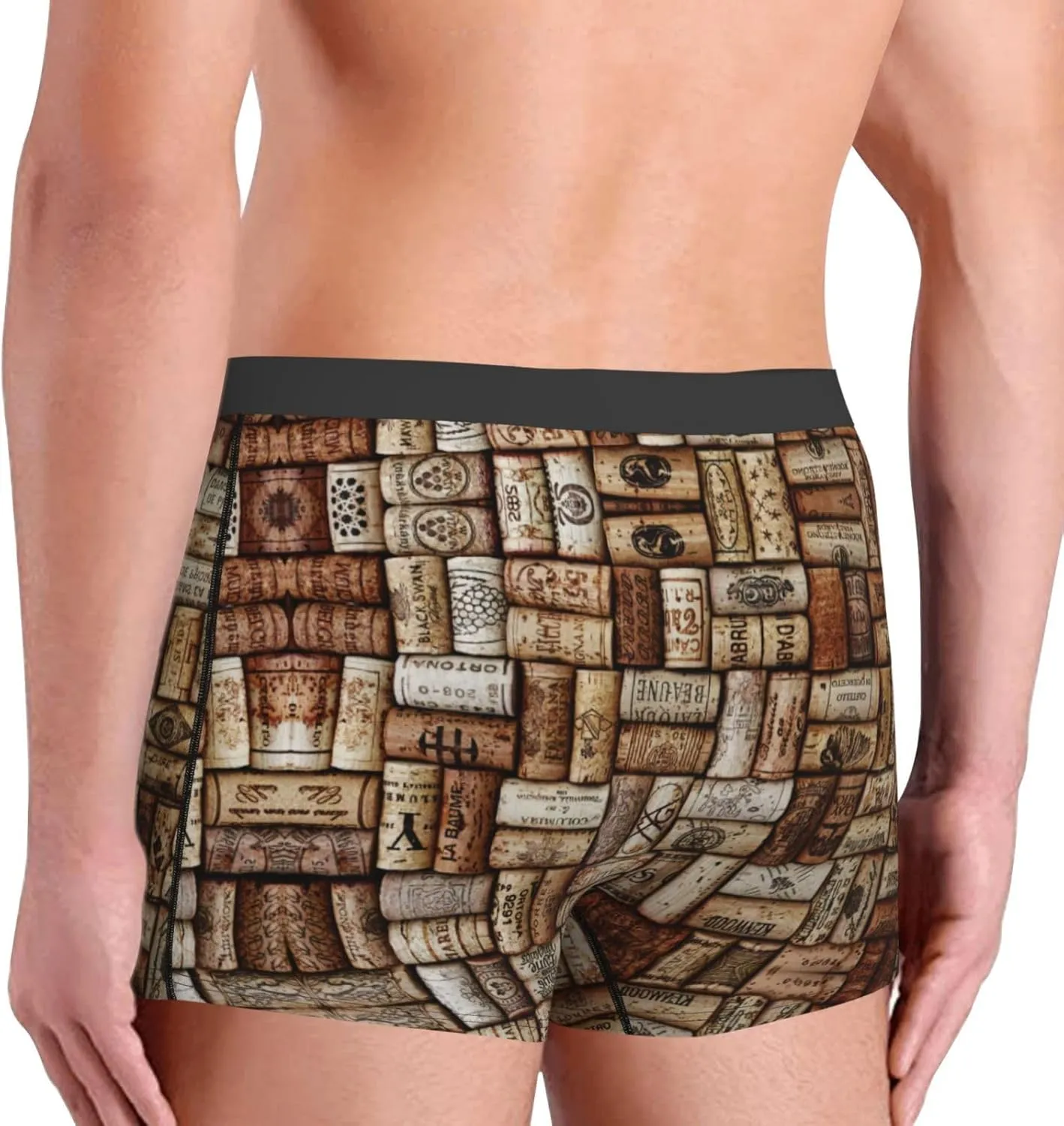 Wine cork Boxer Briefs, Moisture Wicking & Breathable,Underwear for Men