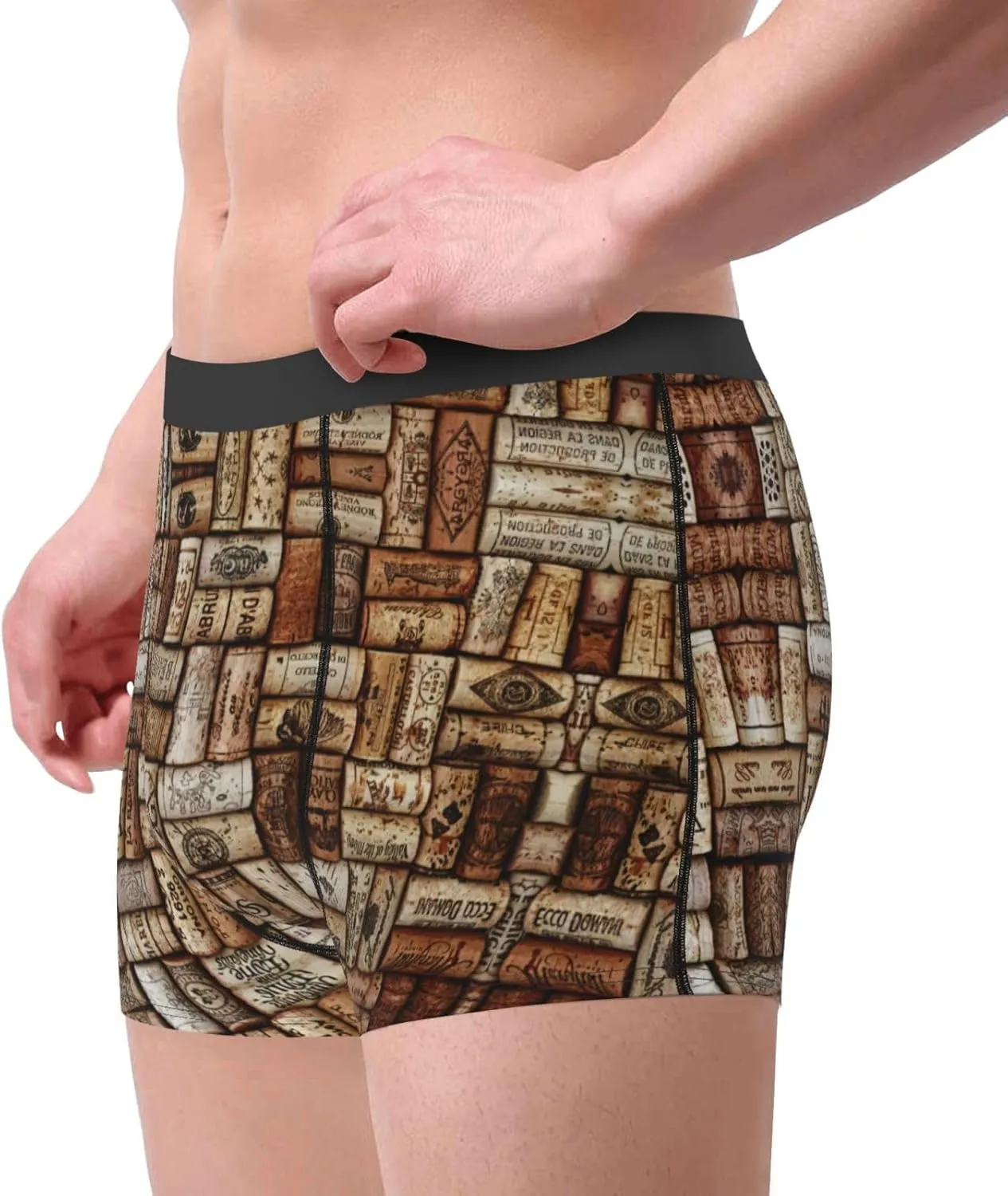 Wine cork Boxer Briefs, Moisture Wicking & Breathable,Underwear for Men