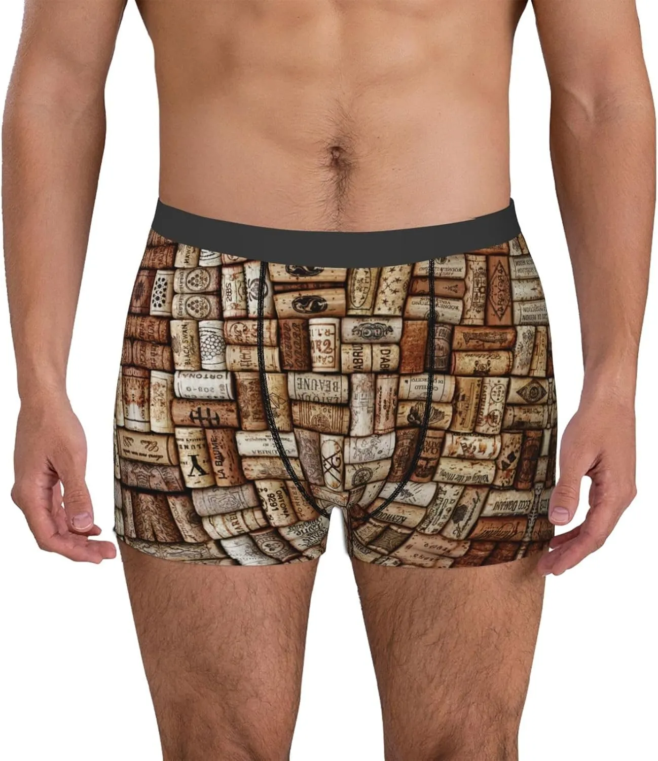 Wine cork Boxer Briefs, Moisture Wicking & Breathable,Underwear for Men