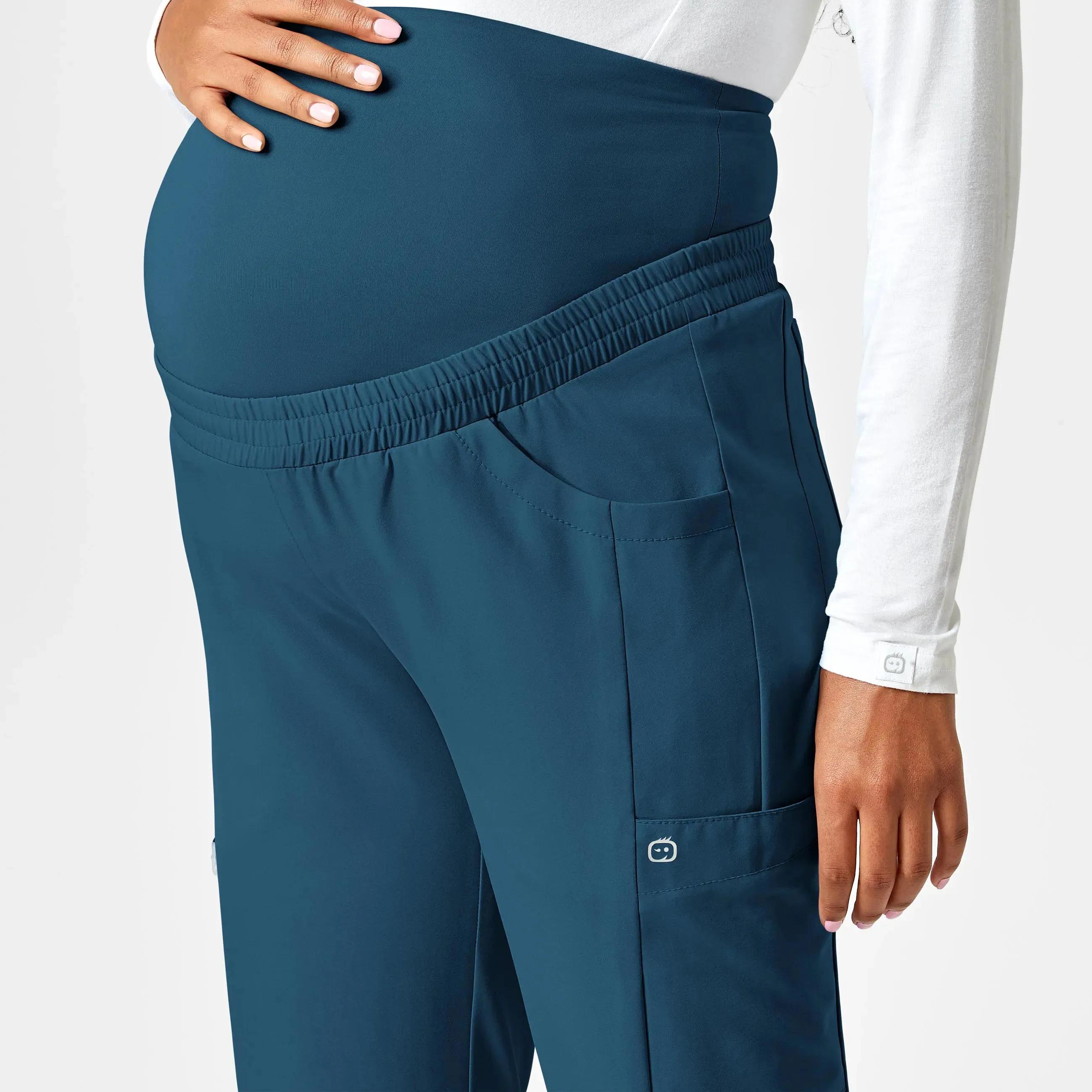 Wink Maternity Jogger Scrub Pant - Caribbean Blue