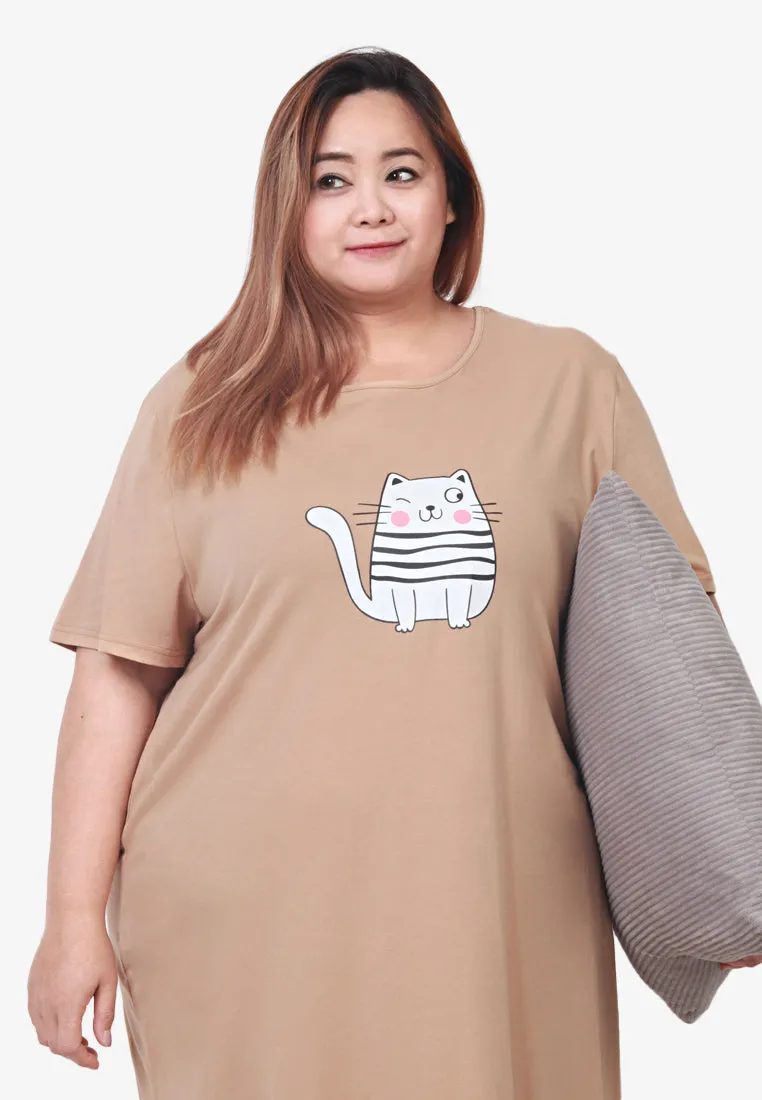 Winkcat Cotton Jersey Sleep Dress - Khaki
