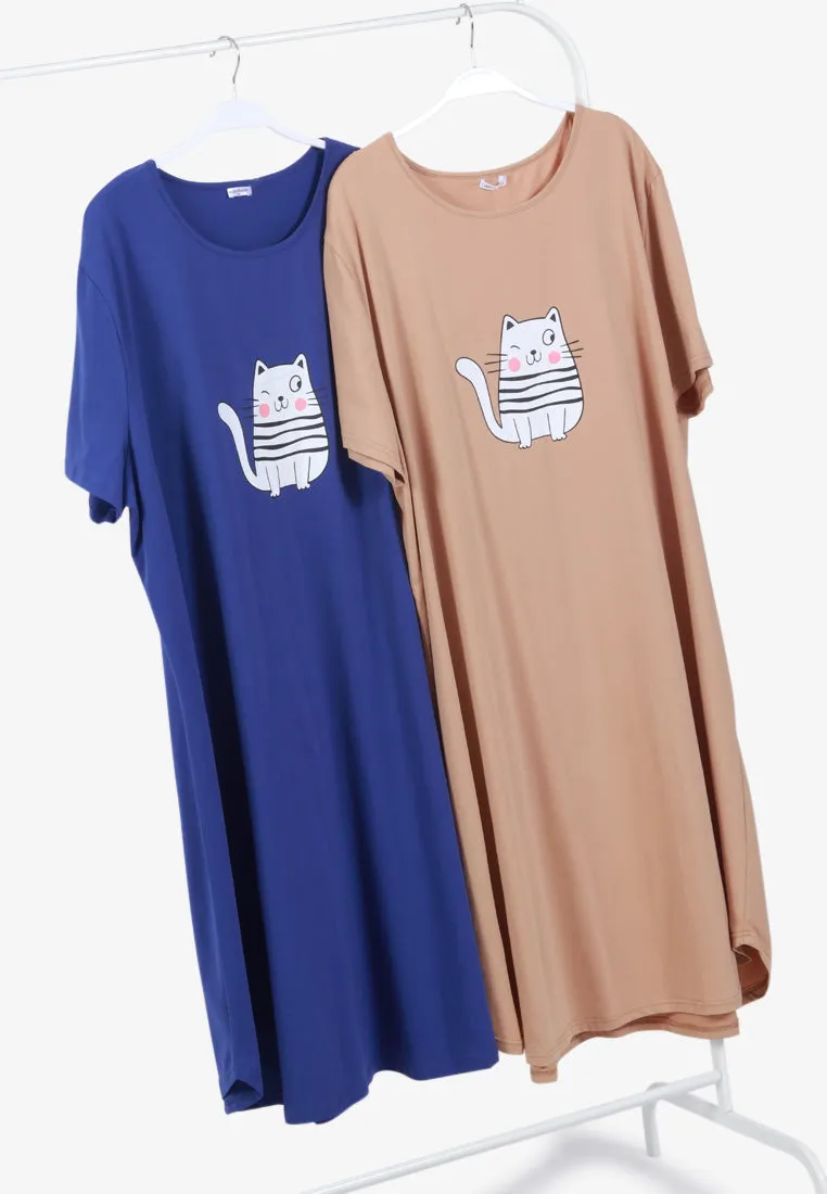 Winkcat Cotton Jersey Sleep Dress - Khaki
