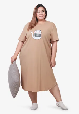 Winkcat Cotton Jersey Sleep Dress - Khaki