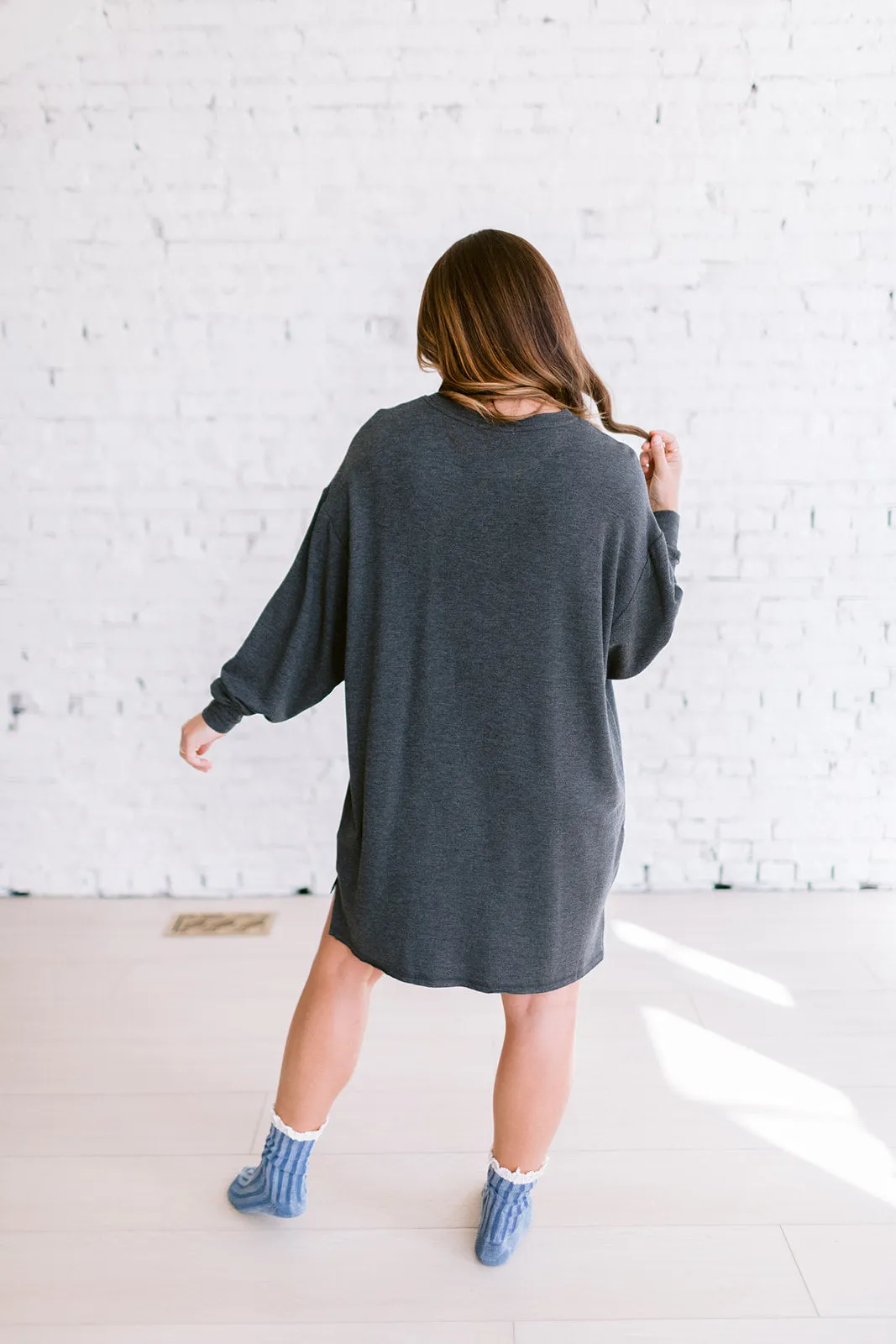 Winnie Fleece Oversized Lounge Dress