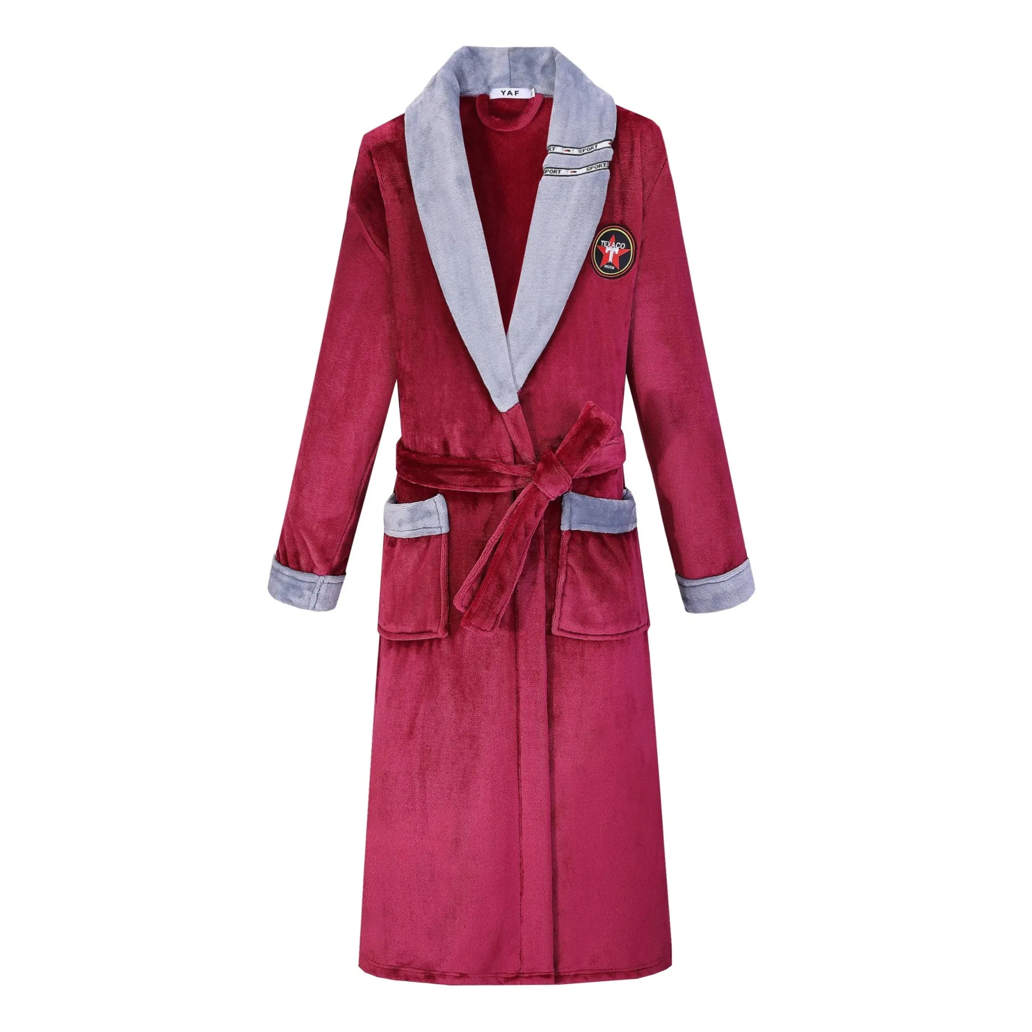 Winter Thicken Couple Flannel Long Robe Sleepwear Warm Men's Nightwear Bathrobe Gown Large Size Loose Coral Fleece Homewear 4XL