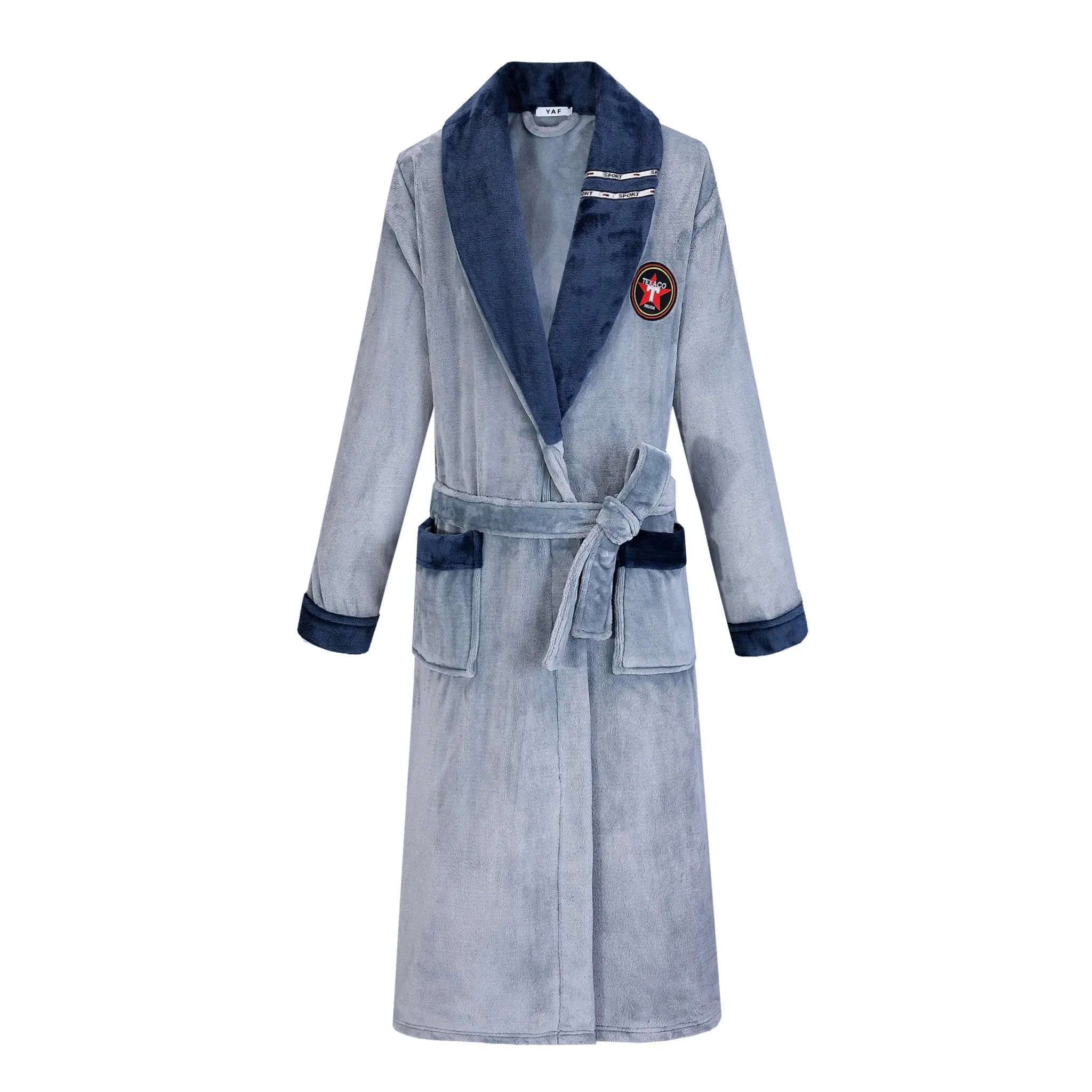 Winter Thicken Couple Flannel Long Robe Sleepwear Warm Men's Nightwear Bathrobe Gown Large Size Loose Coral Fleece Homewear 4XL