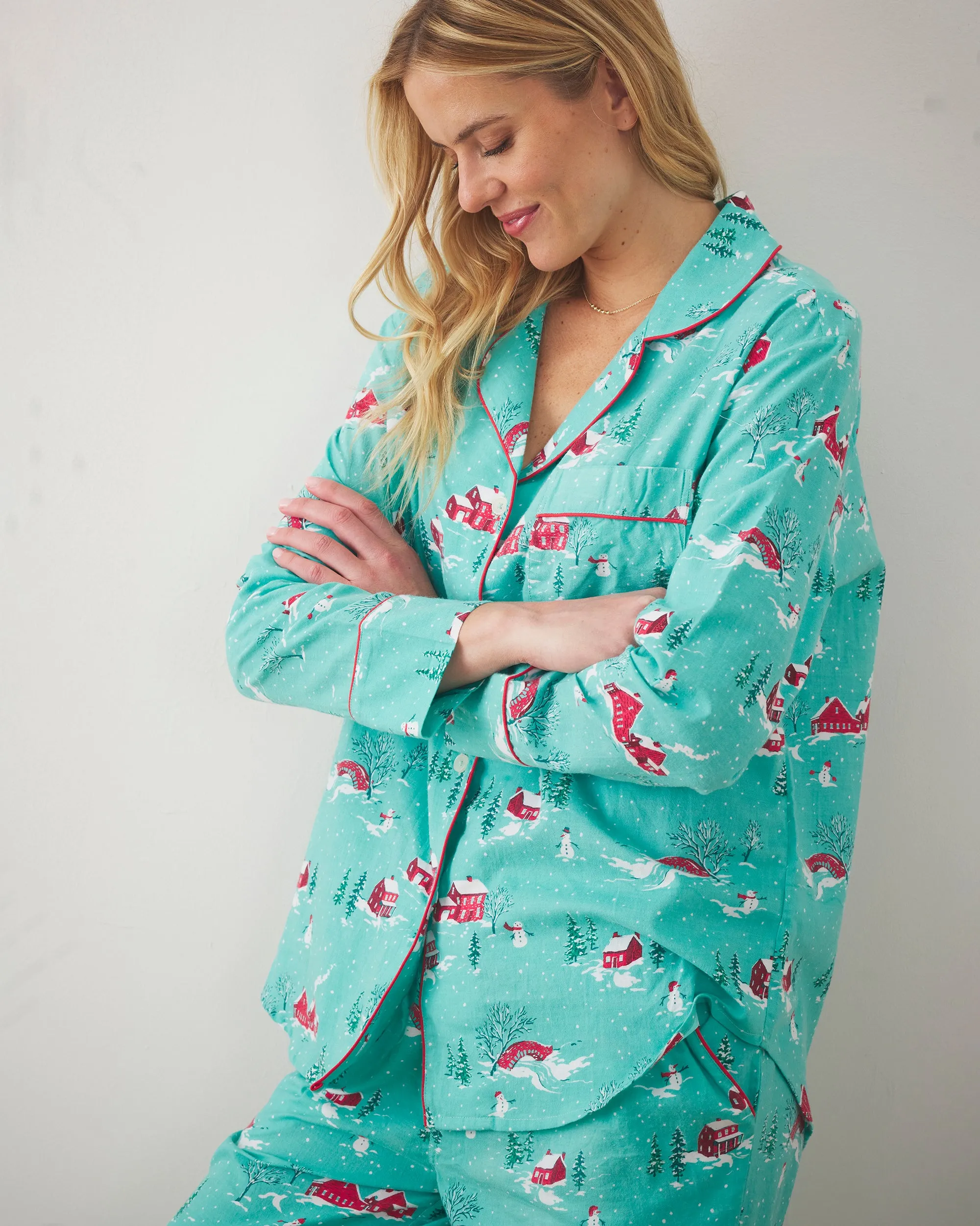 Winter Wonderland - Tall Lightweight Flannel Long PJ Set - Snow Day