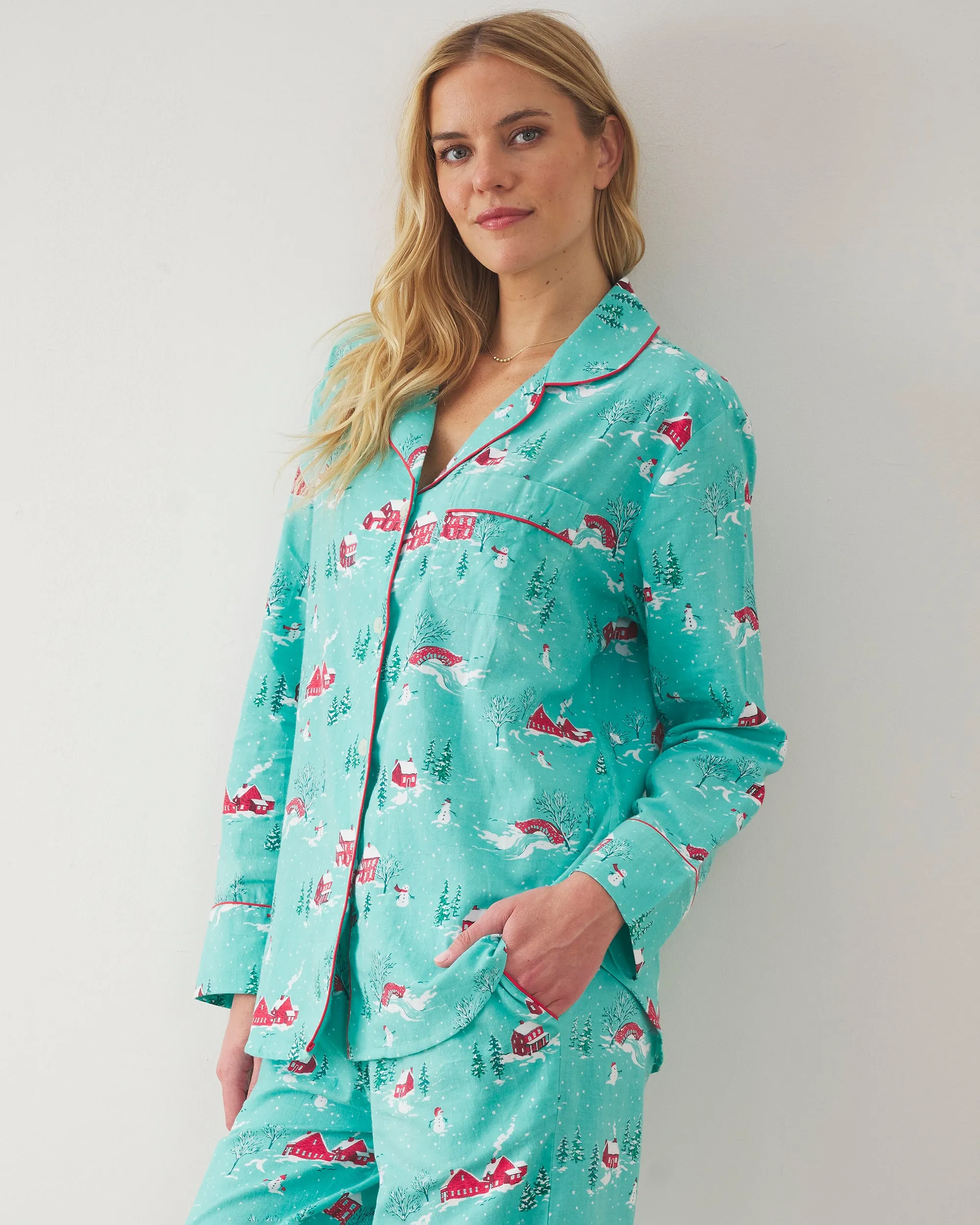 Winter Wonderland - Tall Lightweight Flannel Long PJ Set - Snow Day