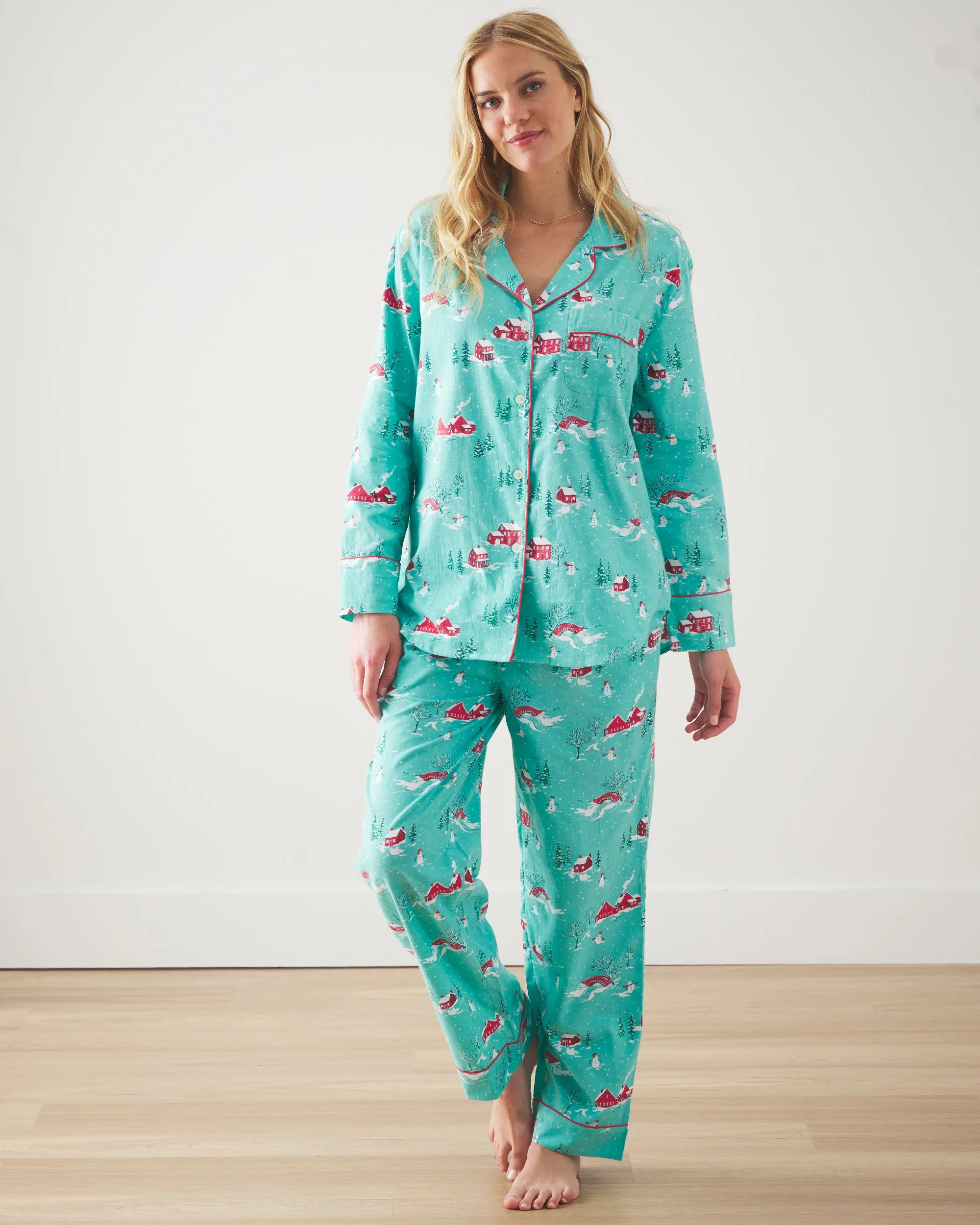 Winter Wonderland - Tall Lightweight Flannel Long PJ Set - Snow Day