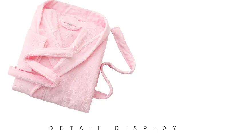 Wjczt Men Bathrobe Hooded 100% Cotton Thick Warm Towel Fleece Cotton Dressing Gowns Long Bath Robe Hotel Spa Soft Bridesmaid Robe