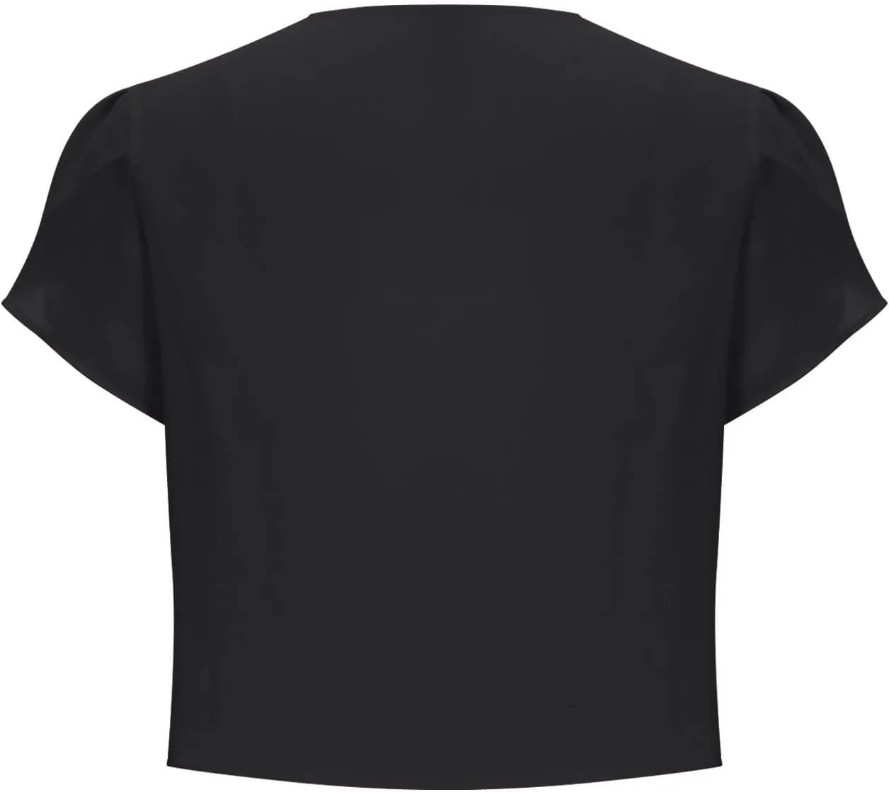 Women Cropped Shrug Cardigan Sheer Ruffle Trim Short Sleeve Chiffon Bolero Jacket for Dress Open Front Crop Tops