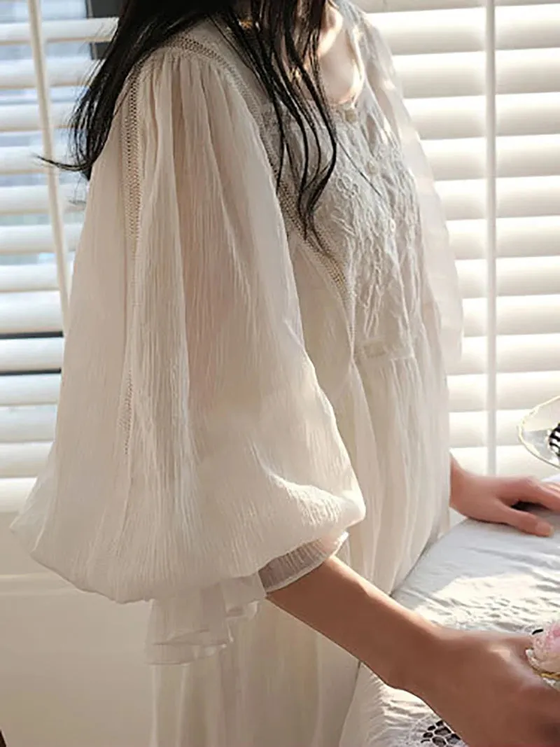 Women Pure Cotton Country Victorian Nightgowns Long Nightie