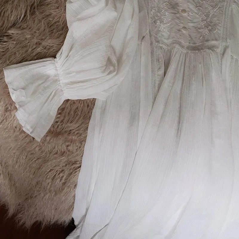 Women Pure Cotton Country Victorian Nightgowns Long Nightie